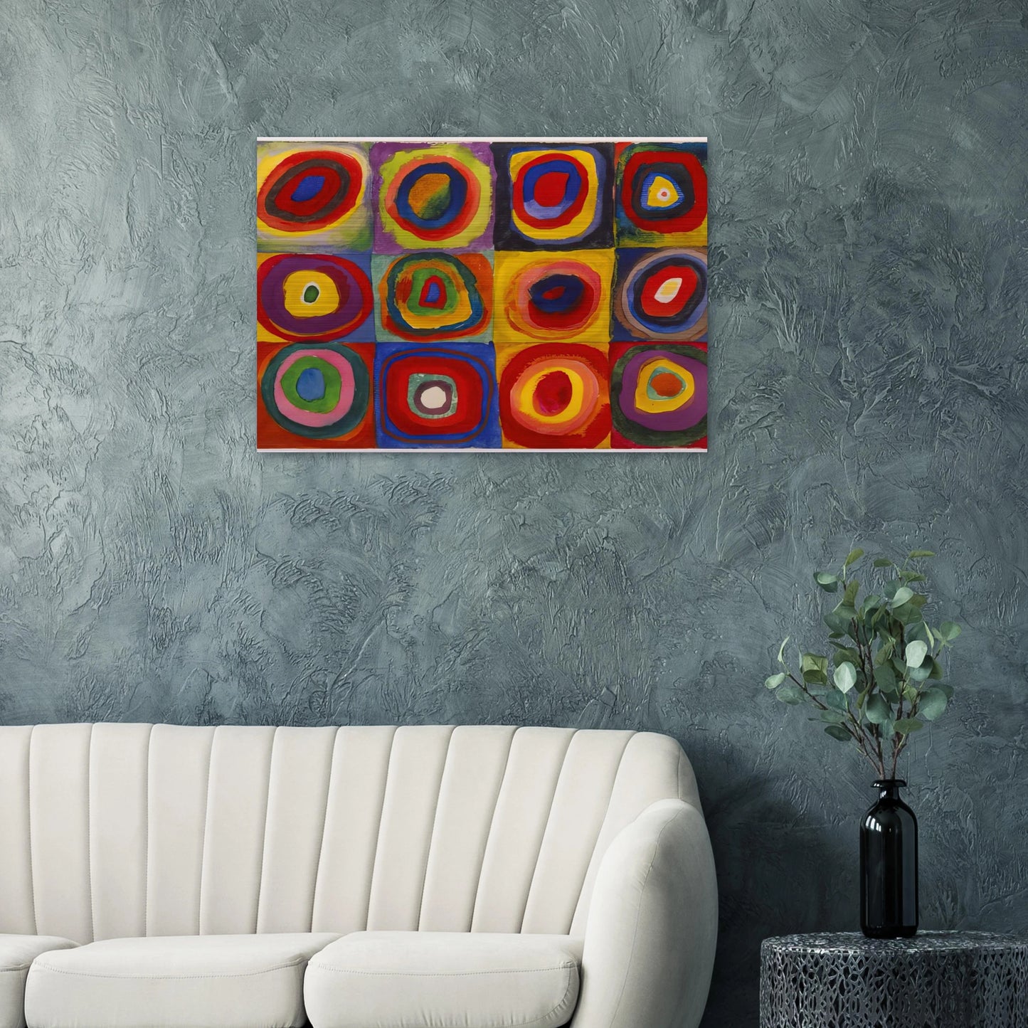 COLOR STUDY SQUARES WITH CONCENTRIC CIRCLES 1913 - Wassily Kandinsky Brushed Aluminum Print - 70x100 cm / 28x40 inches | Wassily Kandinsky Aluminum Print | Wassily Kandinsky Prints
