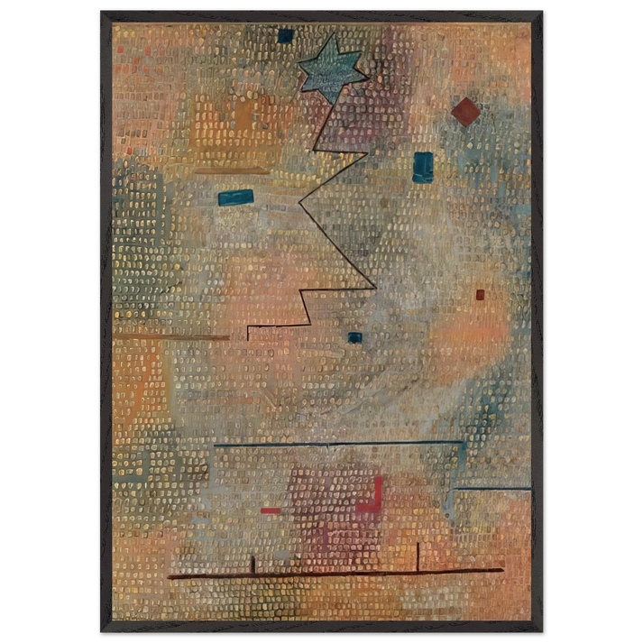 RISING STAR 1923 - Paul Klee 70x100 cm / 28x40 inches Framed Art Print – Black Wooden Frame