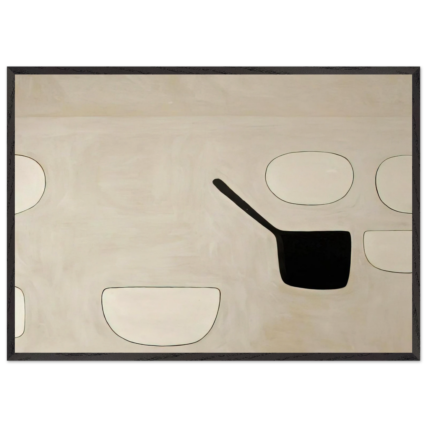 Six Open Forms - 1971 - William Scott Framed Art Print – Black Wooden Frame - Default Title - -Framed Art Print