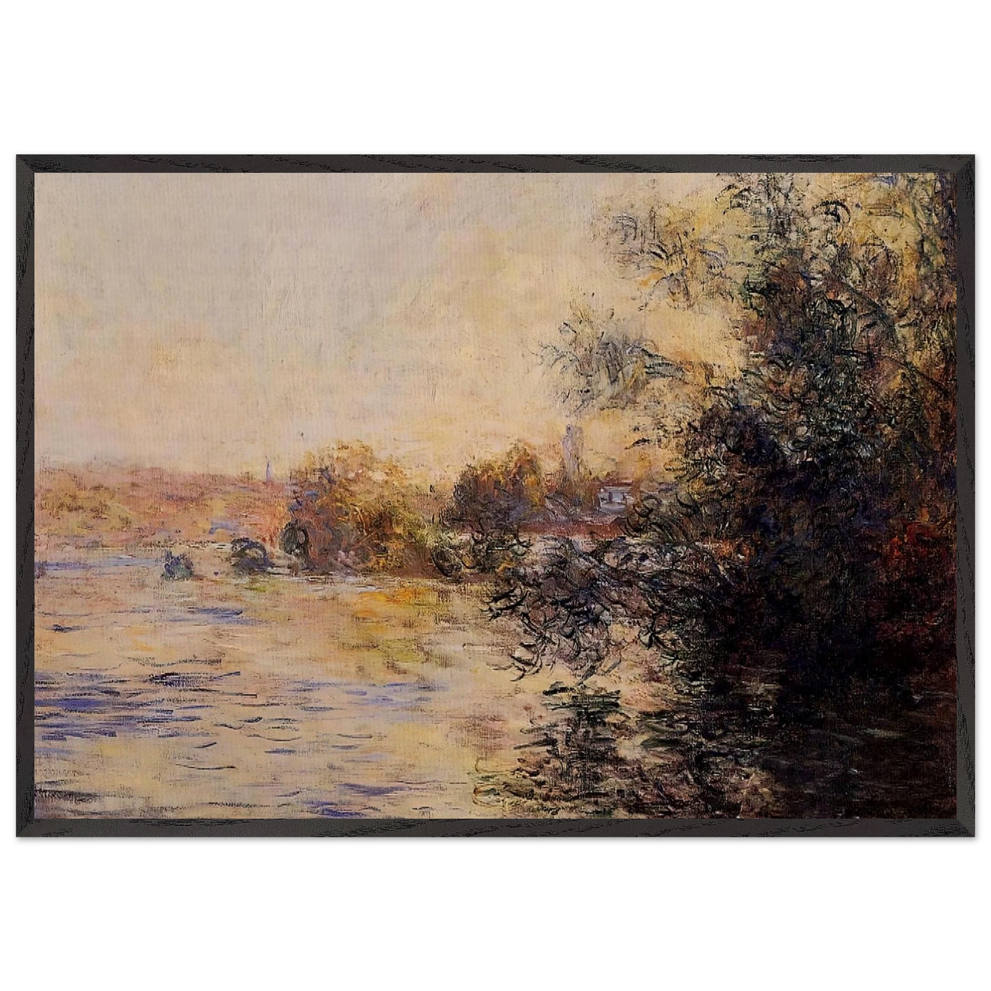 Evening Effect of the Seine - claude monet Framed Art Print – Black Wooden Frame - Default Title - -Framed Art Print