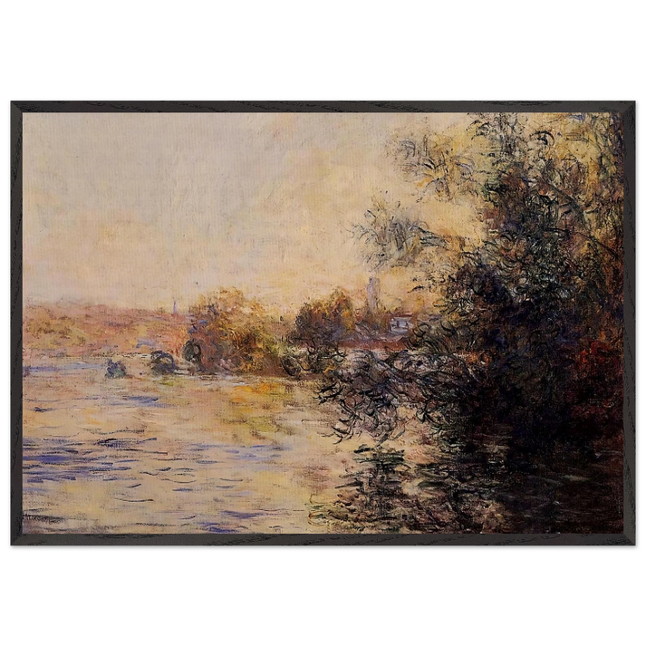 Evening Effect of the Seine - claude monet 70x100 cm / 28x40 inches Framed Art Print – Black Wooden Frame