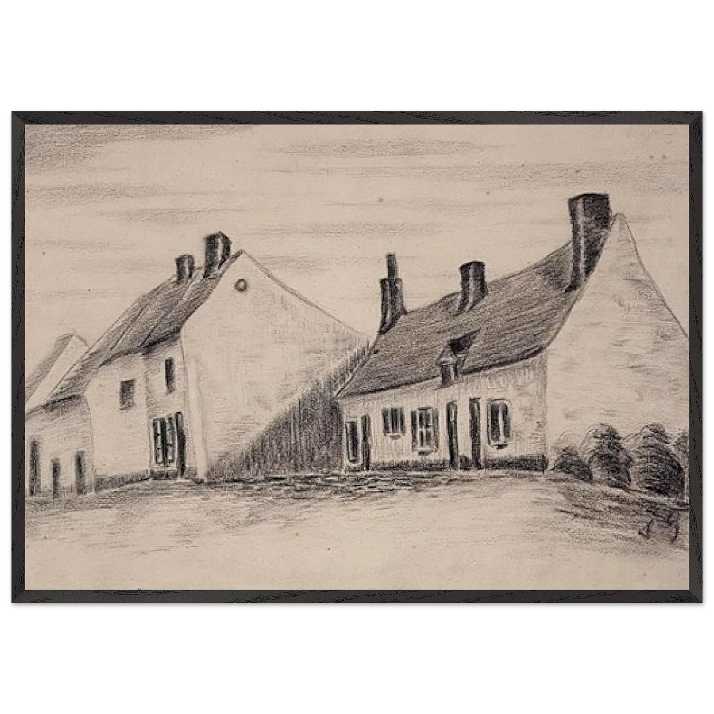 A Zandmennik house - Vincent van Gogh Framed Art Print – Black Wooden Frame - Default Title - -Framed Art Print