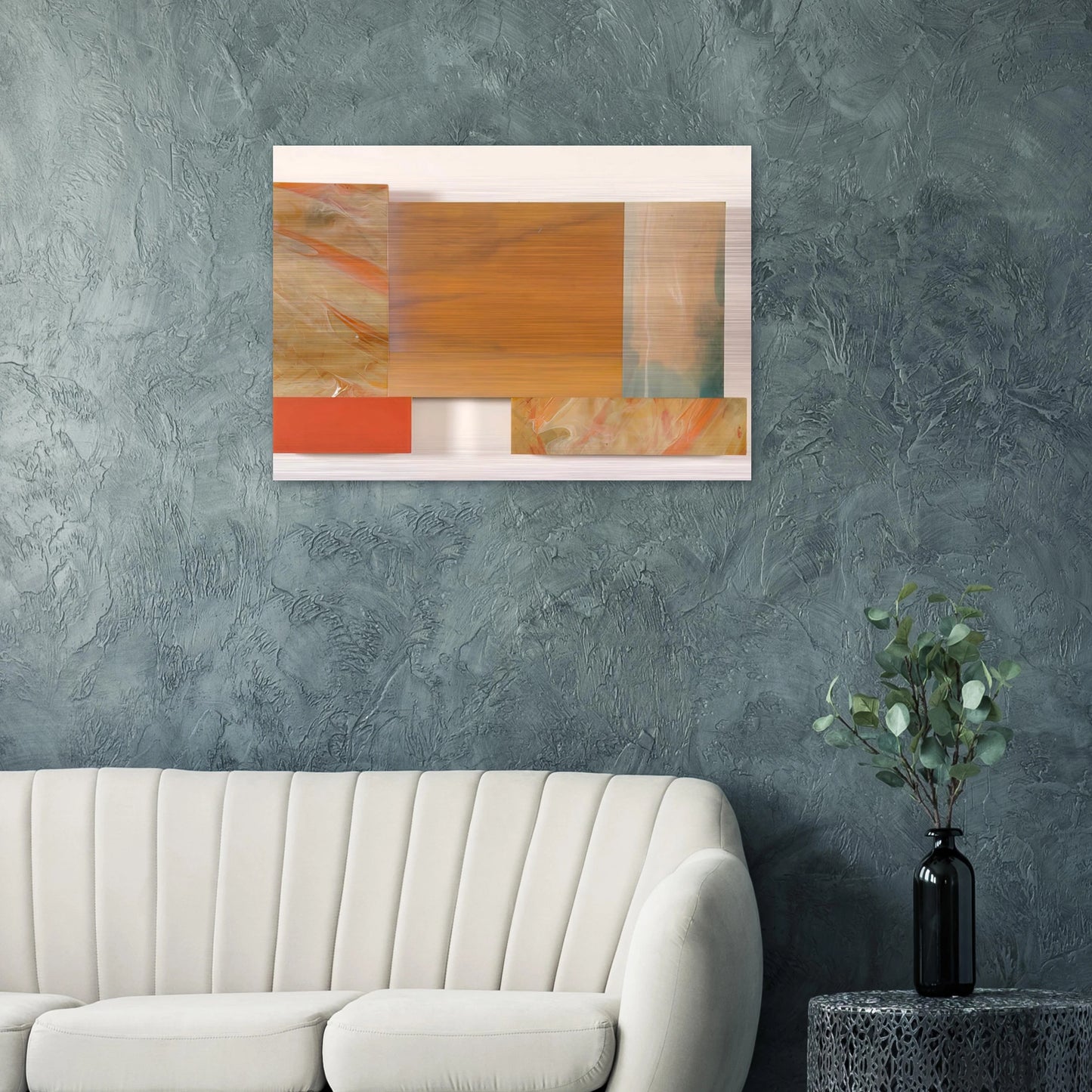 With Orange - Sam Gilliam Brushed Aluminum Print - 70x100 cm / 28x40 inches | Sam Gilliam Aluminum Print | Sam Gilliam Prints