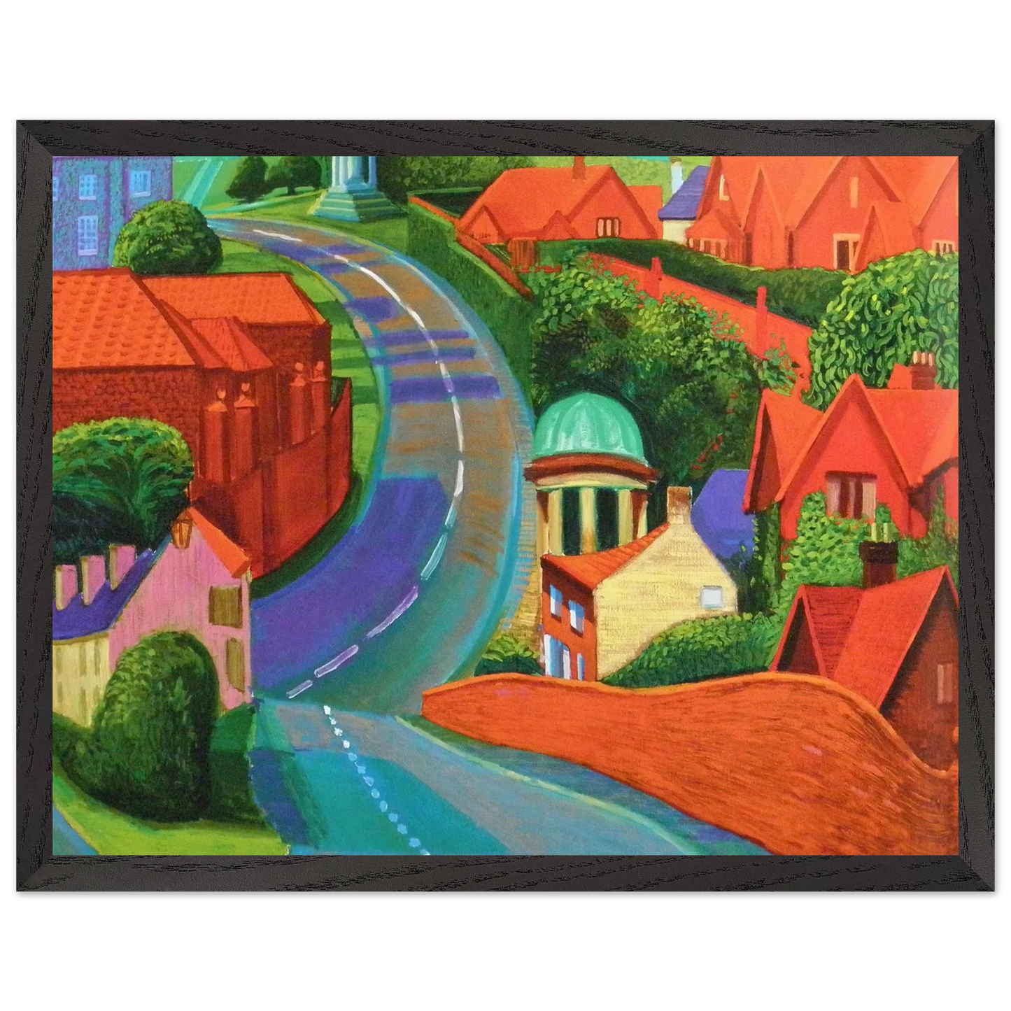David Hockney - The Road to York Through Sledmere - 45x60 cm / 18x24 inches - Fine Art Poster-canvas - -