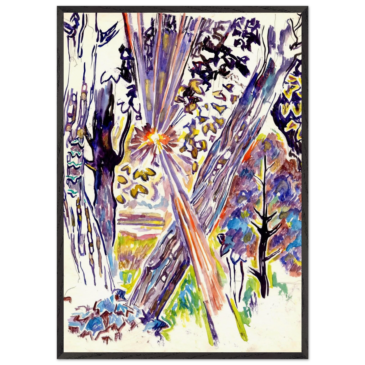 Walter Anderson N9 - Walter Inglis Anderson 70x100 cm / 28x40 inches Framed Art Print – Black Wooden Frame | Walter Anderson Prints