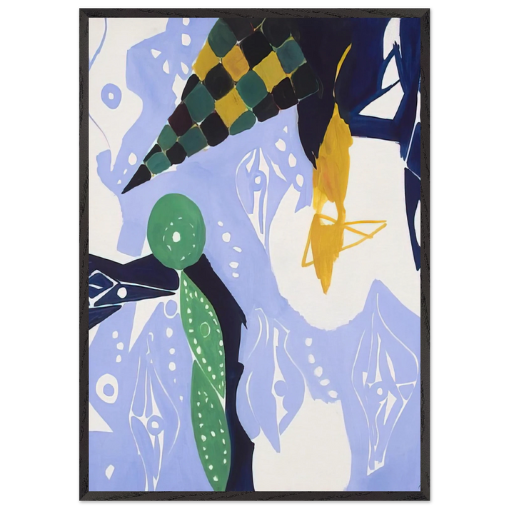 Blue Diaphan - 1965 - Ernst Wilhelm Nay 70x100 cm / 28x40 inches Framed Art Print – Black Wooden Frame