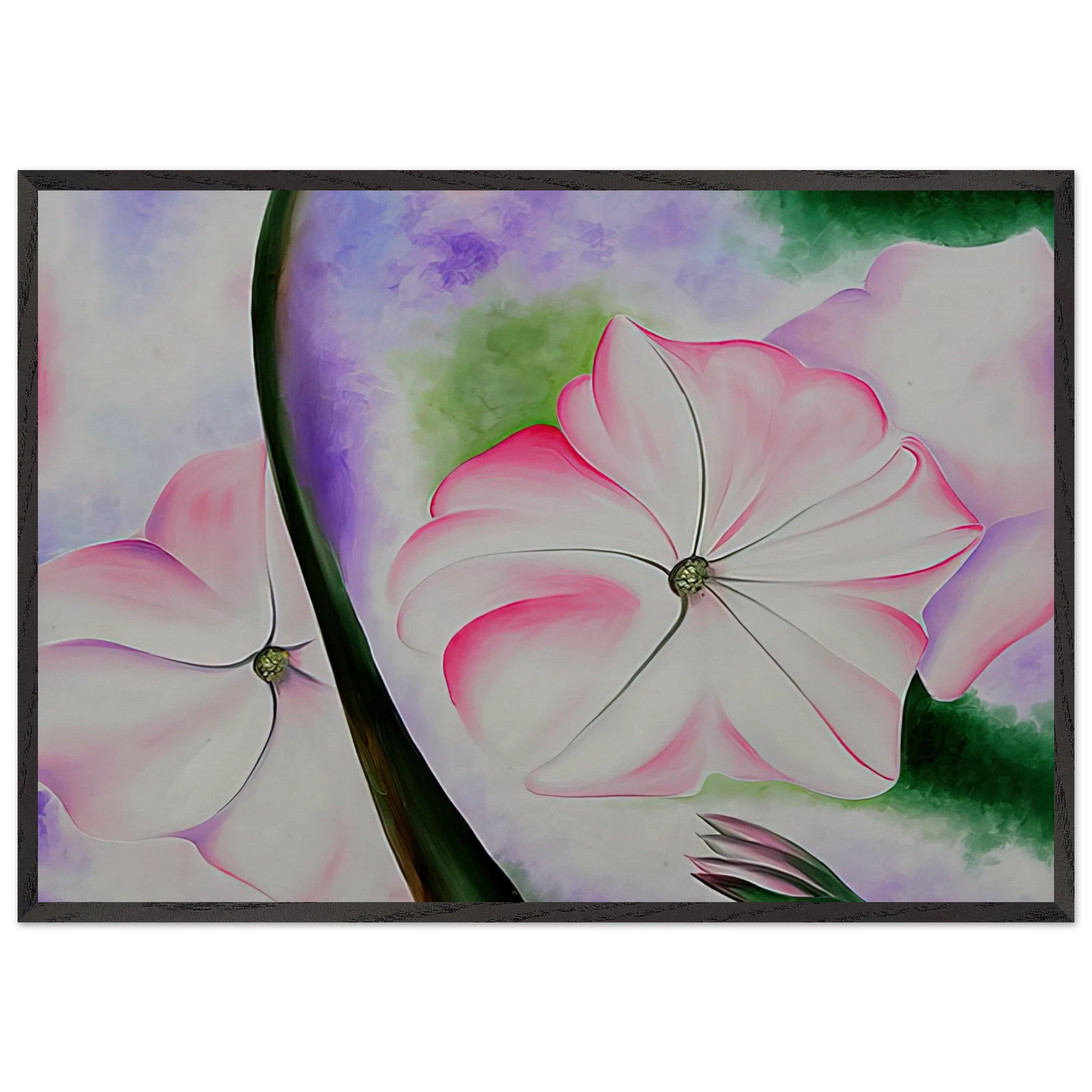 Petunia No 2 - Georgia OKeeffe 70x100 cm / 28x40 inches Framed Art Print – Black Wooden Frame