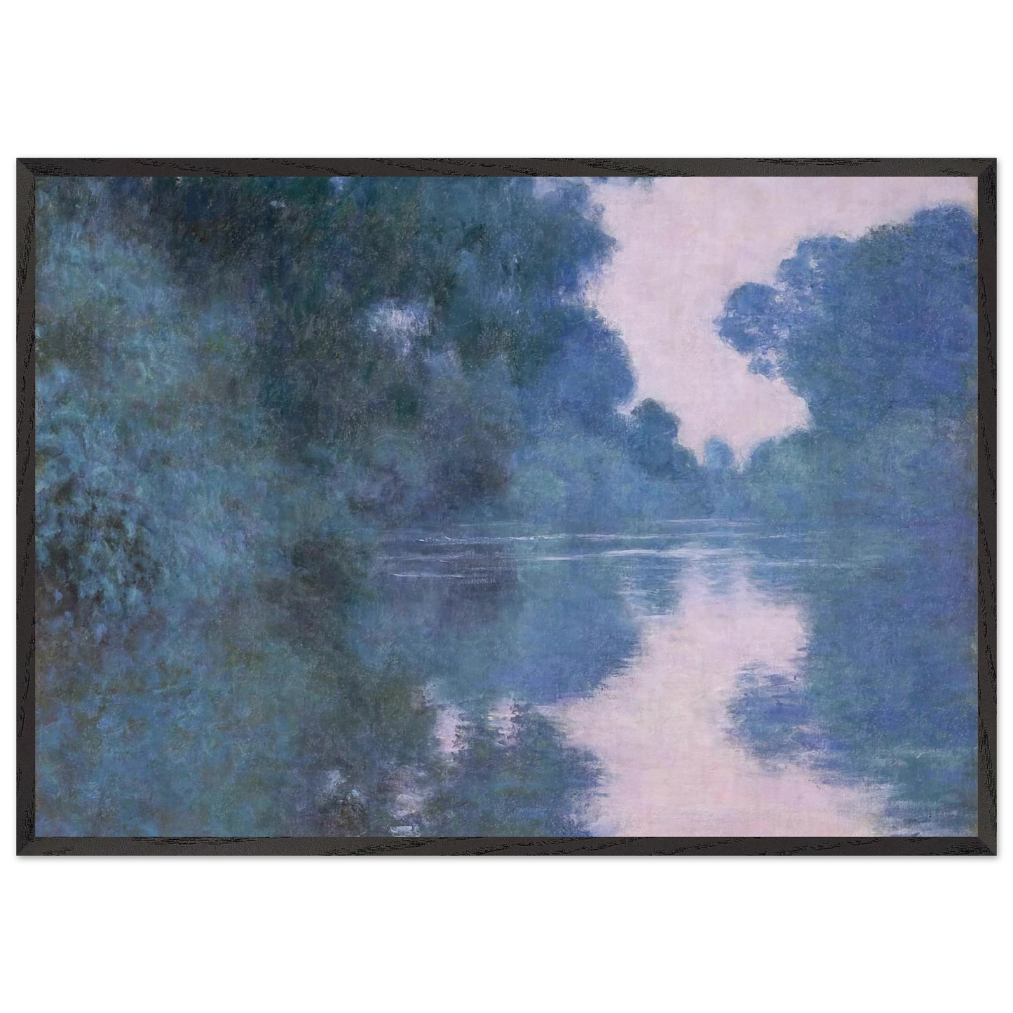 Morning on the Seine near Giverny 02 - claude monet Framed Art Print – Black Wooden Frame - Default Title - -Framed Art Print