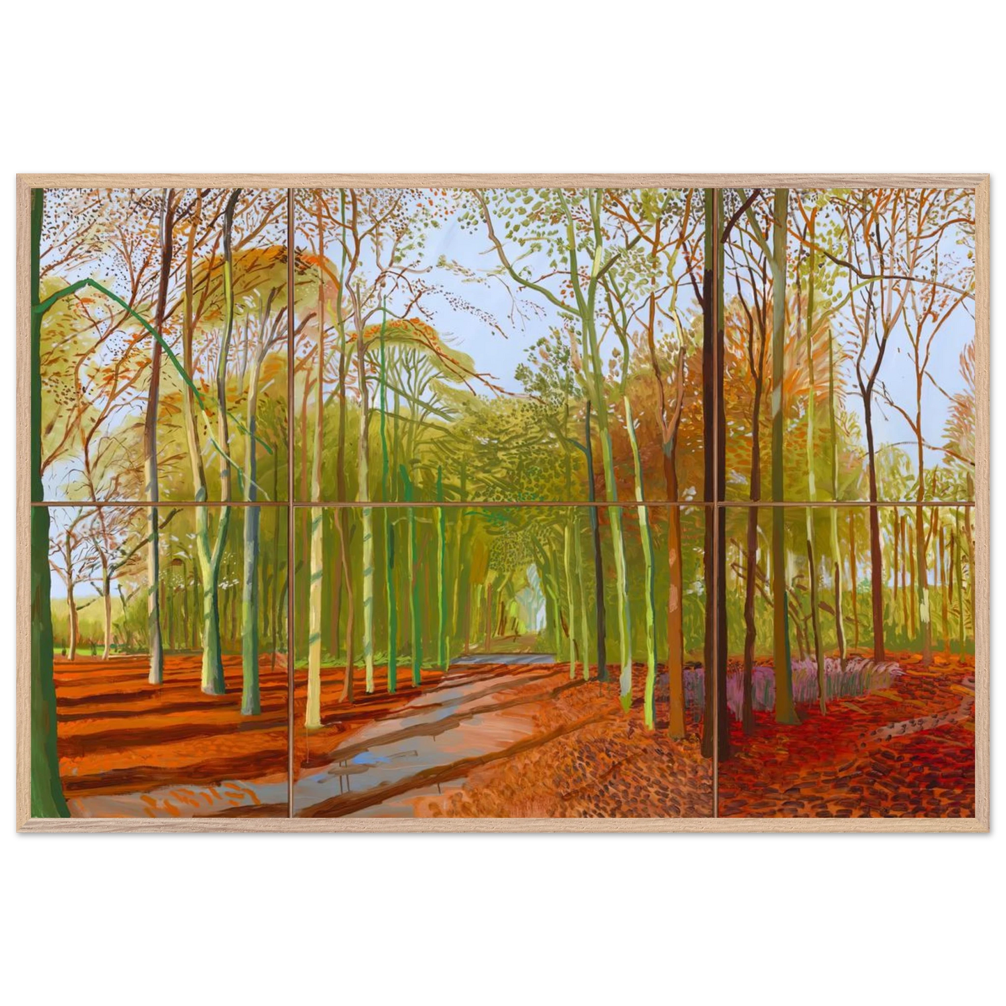 David Hockney - Woldgate Woods, 21, 23 & 29 November 2006 - A1 (59.4 x 84.1 cm) - Premium Wooden Framed Poster With Fine Art Paper-canvas - White frame