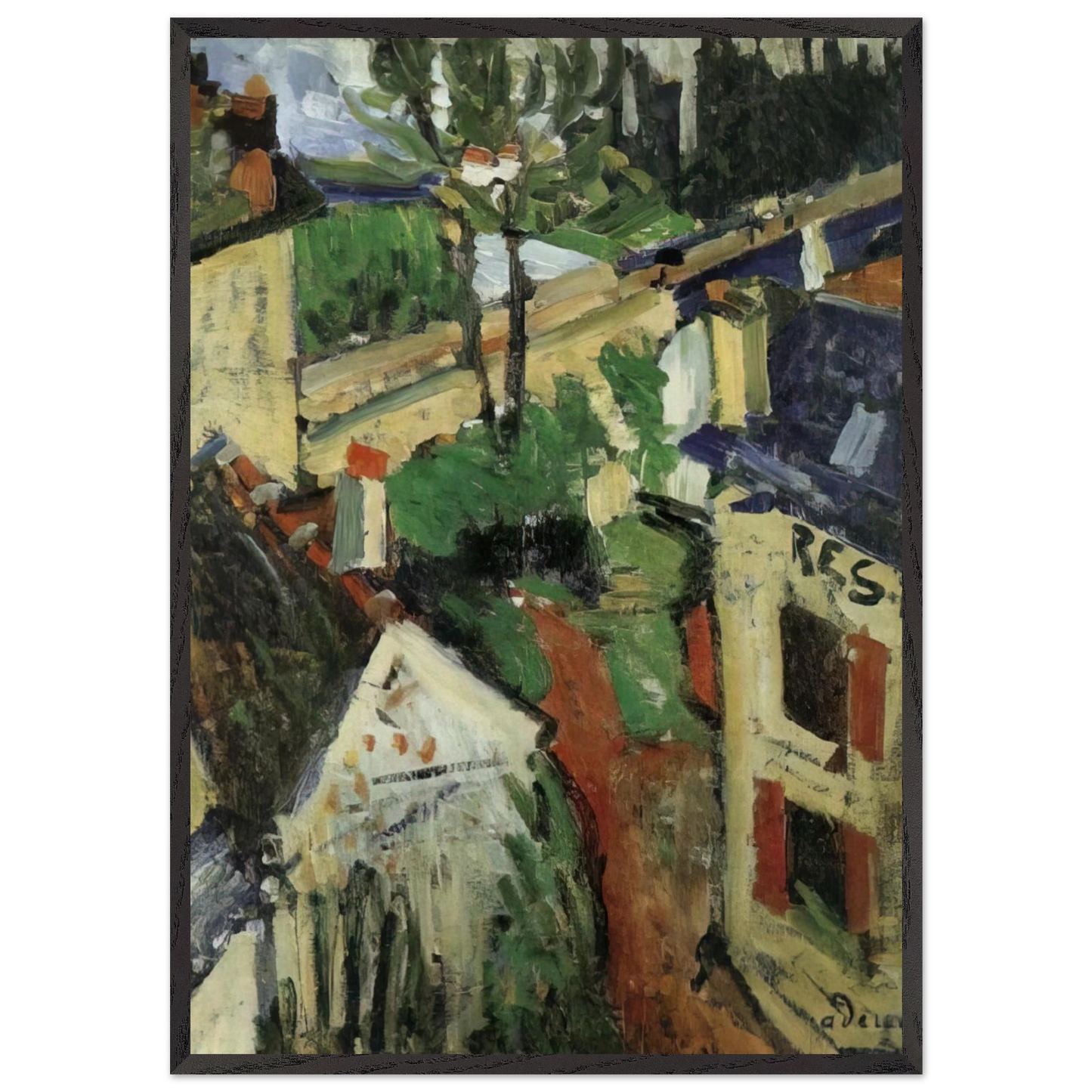 BAKER S HOTEL - Andre Derain 70x100 cm / 28x40 inches Framed Art Print – Black Wooden Frame