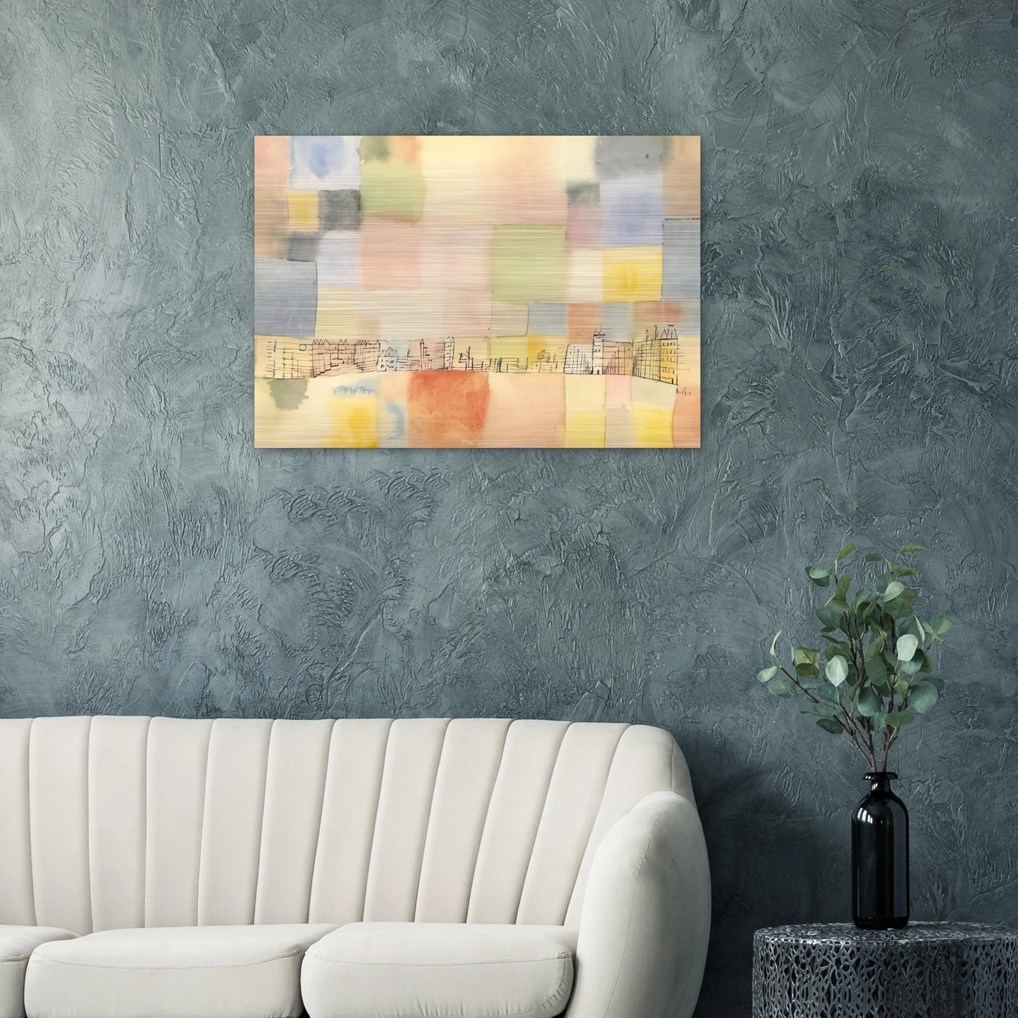 NEUER STADTTEIL IN M 1928 - Paul Klee Brushed Aluminum Print - 70x100 cm / 28x40 inches | Paul Klee Aluminum Print | Paul Klee Prints