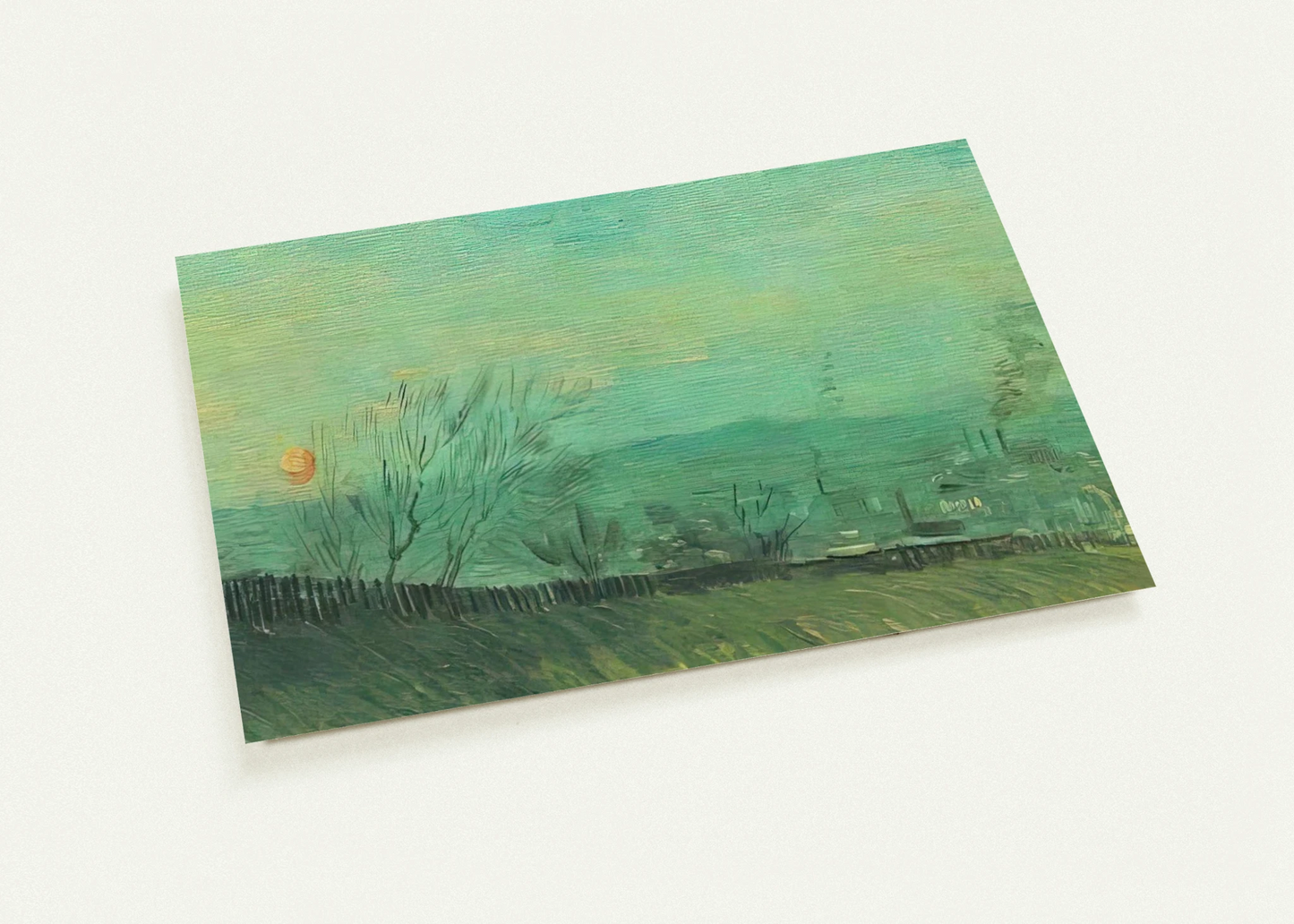 Factories Seen from a Hillside in Moonlight By Vincent van Gogh Pack of 10 Post Cards | Vincent van Gogh Post Cards | A6 (10.5 x 14.8 cm) - 4.1 x 5.8 inches
