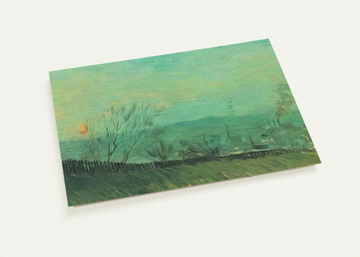Factories Seen from a Hillside in Moonlight By Vincent van Gogh Pack of 10 Post Cards | Vincent van Gogh Post Cards | A6 (10.5 x 14.8 cm) - 4.1 x 5.8 inches