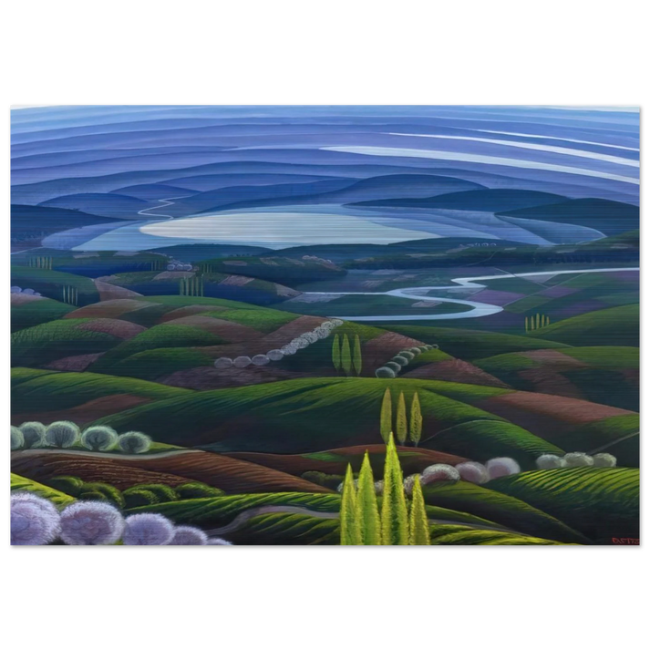 Umbria primavera - 1945 - Gerardo Dottori Brushed Aluminum Print - 70x100 cm / 28x40 inches | Gerardo Dottori Aluminum Print | Gerardo Dottori Prints