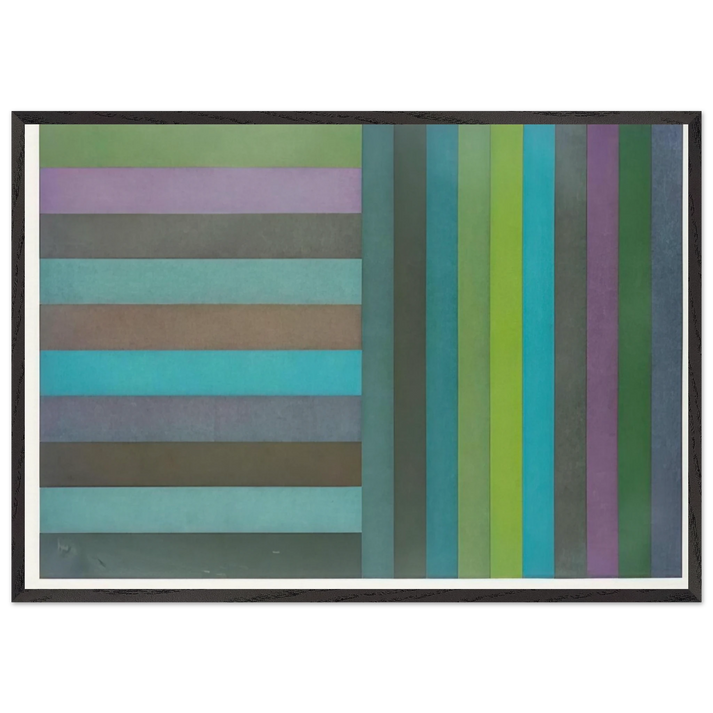 Horizontal Colour Bands and Vertical Colour Bands I - Sol LeWitt 70x100 cm / 28x40 inches Framed Art Print – Black Wooden Frame