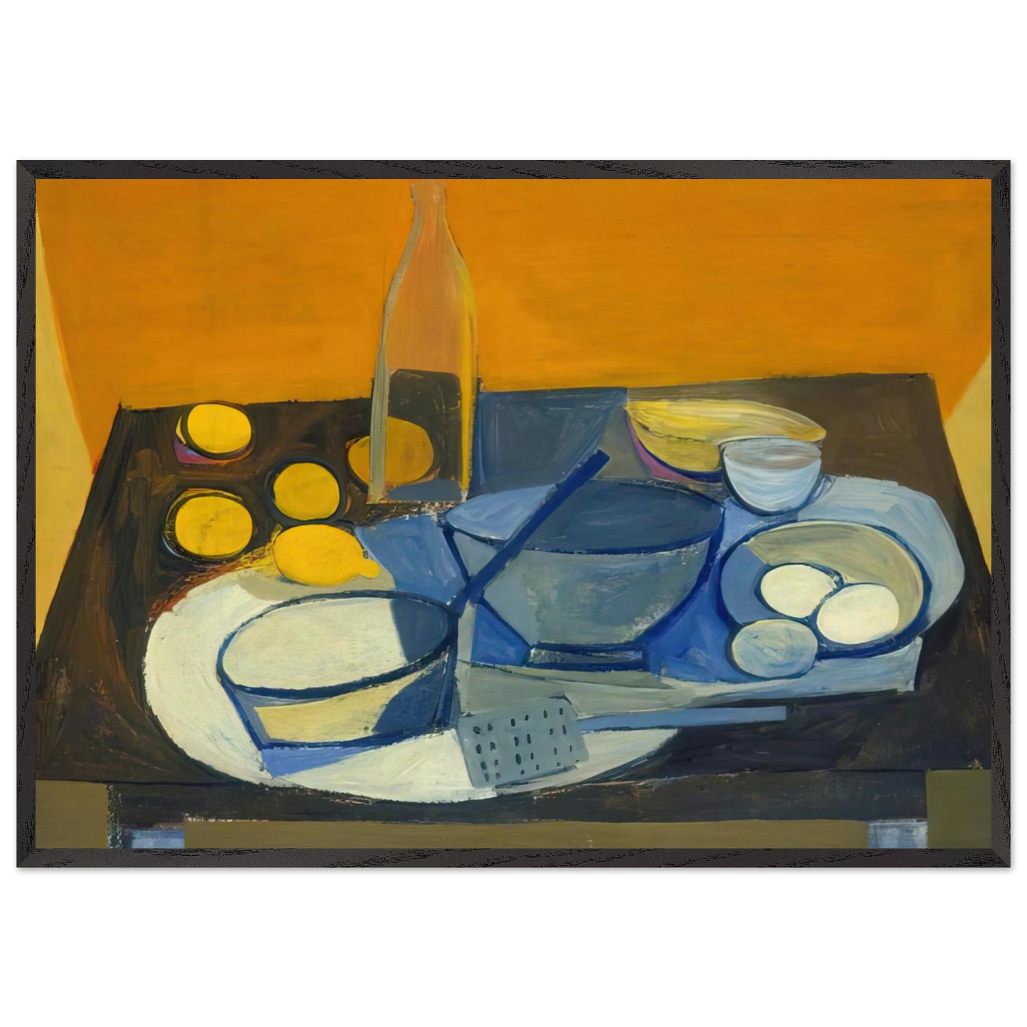 Kitchen Still Life - 1948 - William Scott 70x100 cm / 28x40 inches Framed Art Print – Black Wooden Frame