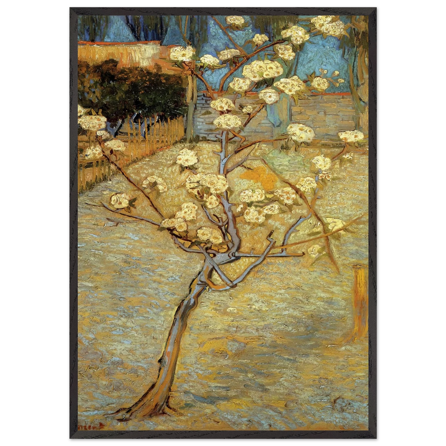 Pear Tree in Blossom - Vincent van Gogh Framed Art Print – Black Wooden Frame - Default Title - -Framed Art Print