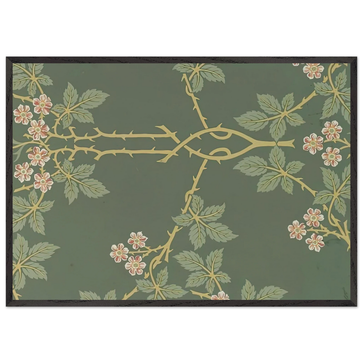 WALLPAPER BLACKBERRY PATTERN 388 1917 - William Morris Framed Art Print – Black Wooden Frame - Default Title - -Framed Art Print