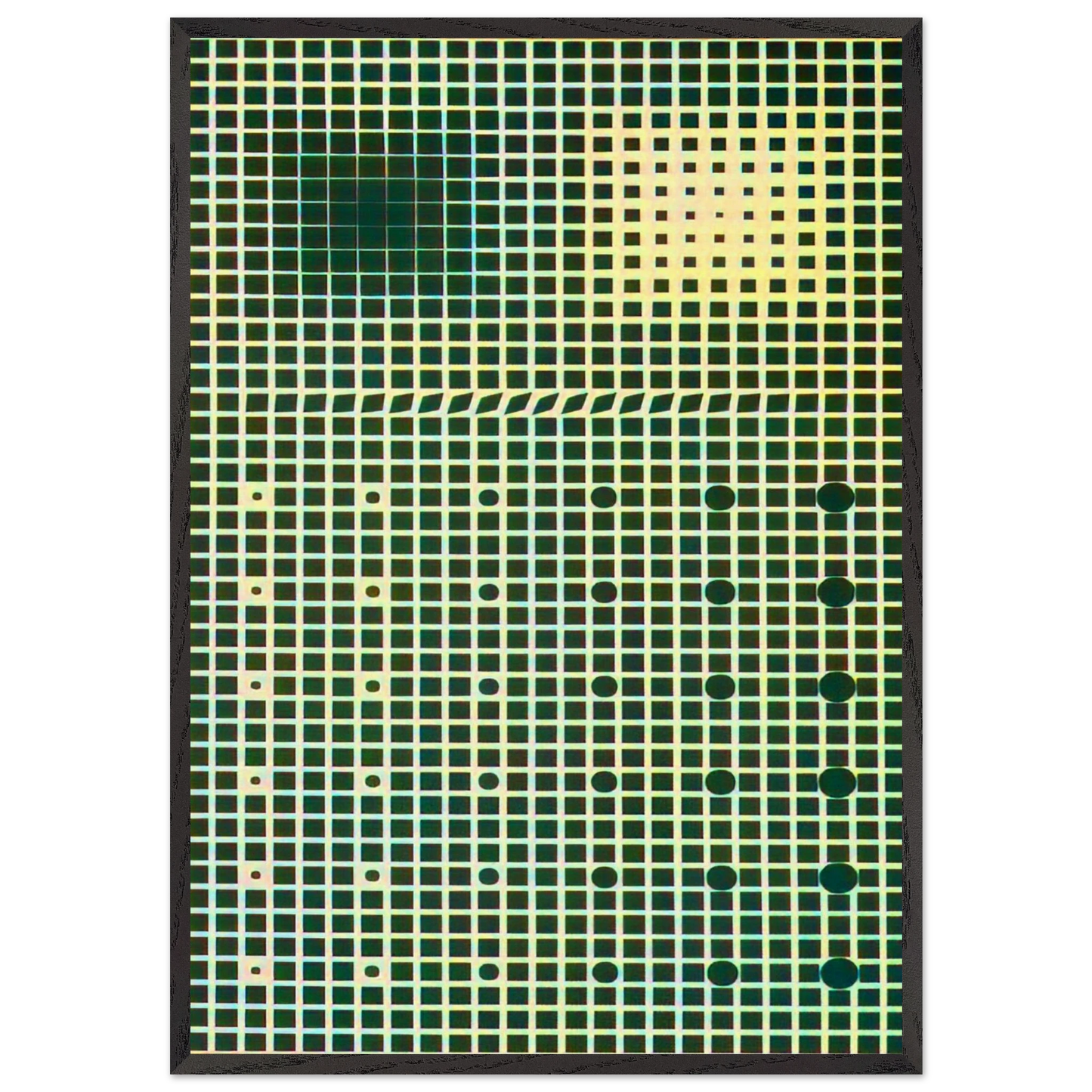 Supernovae - 1961 - Victor Vasarely 70x100 cm / 28x40 inches Framed Art Print – Black Wooden Frame