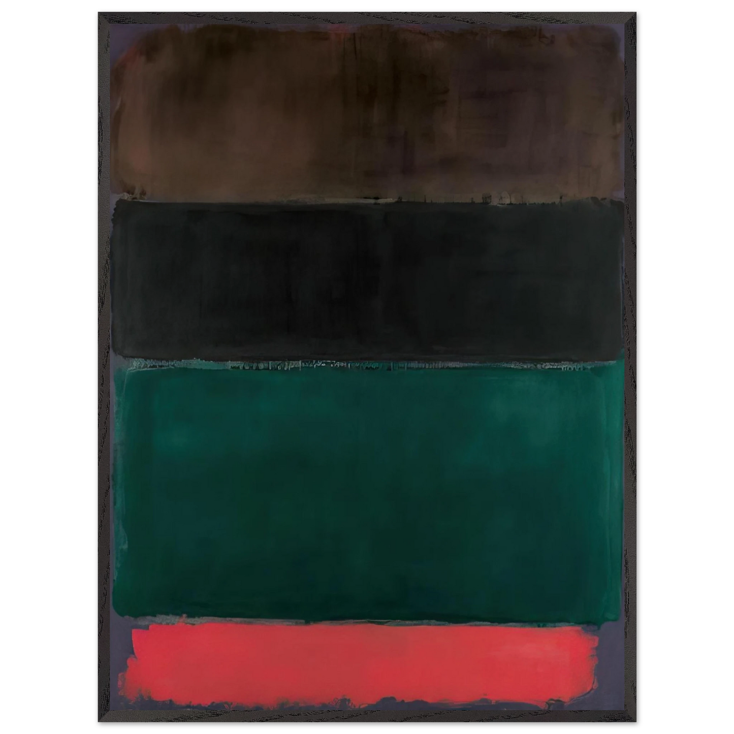 Mark Rothko - Untitled Red-Brown, Black, Green, Red - 1962 Wall Art - 60x80 cm / 24x32 inches - Premium Wooden Framed Poster With Fine Art Paper-canvas - Wood frame