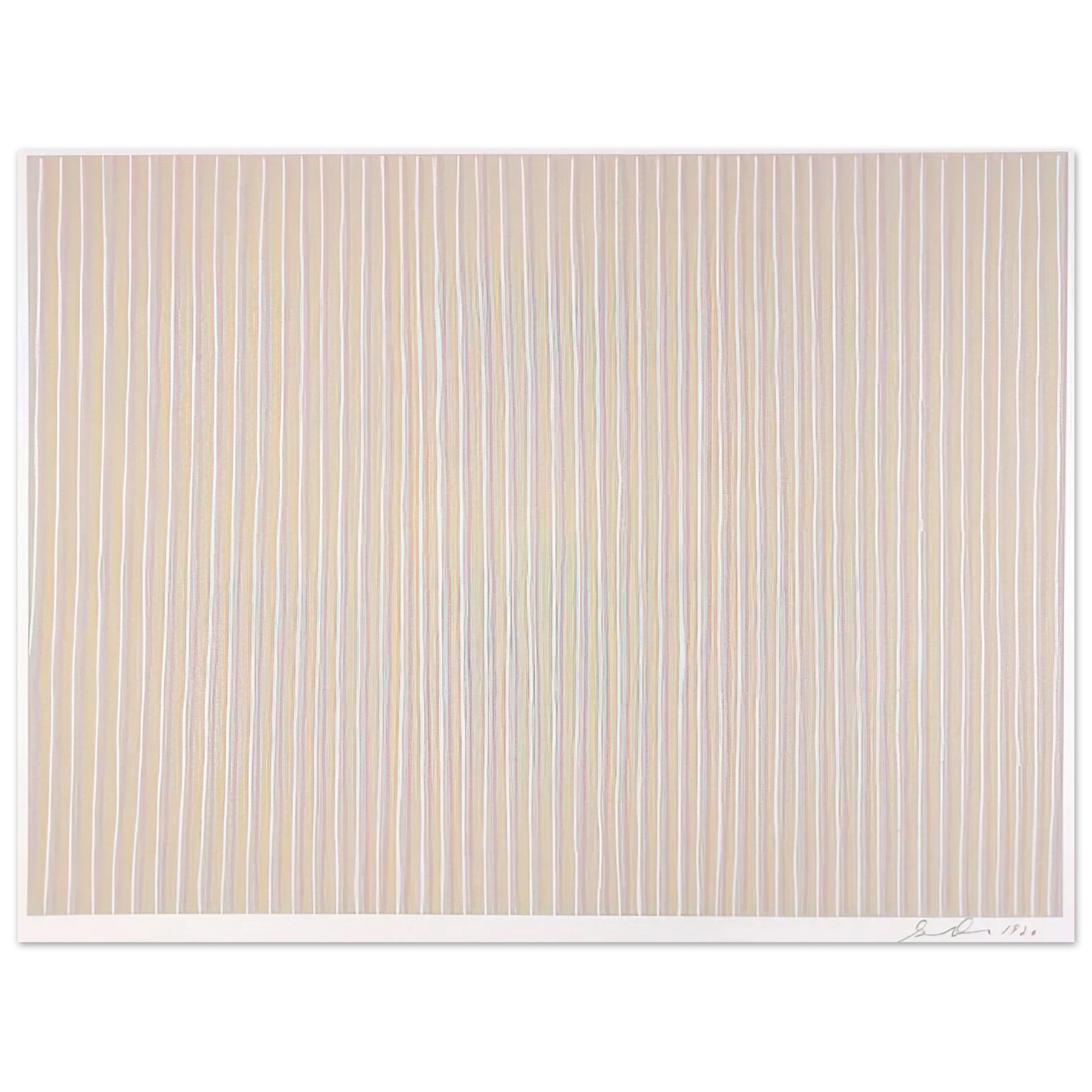 Gene Davis - Untitled Pink, Yellow and White - 1980 Fine Art Poster - Default Title