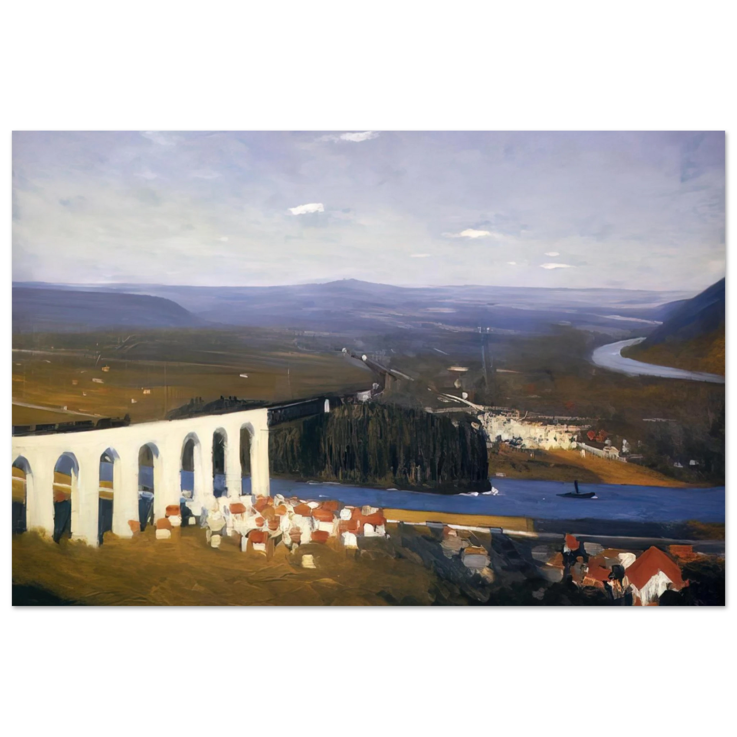 Edward Hopper - Valley of the Seine Fine Art Poster - 75x100 cm / 30x40 inches