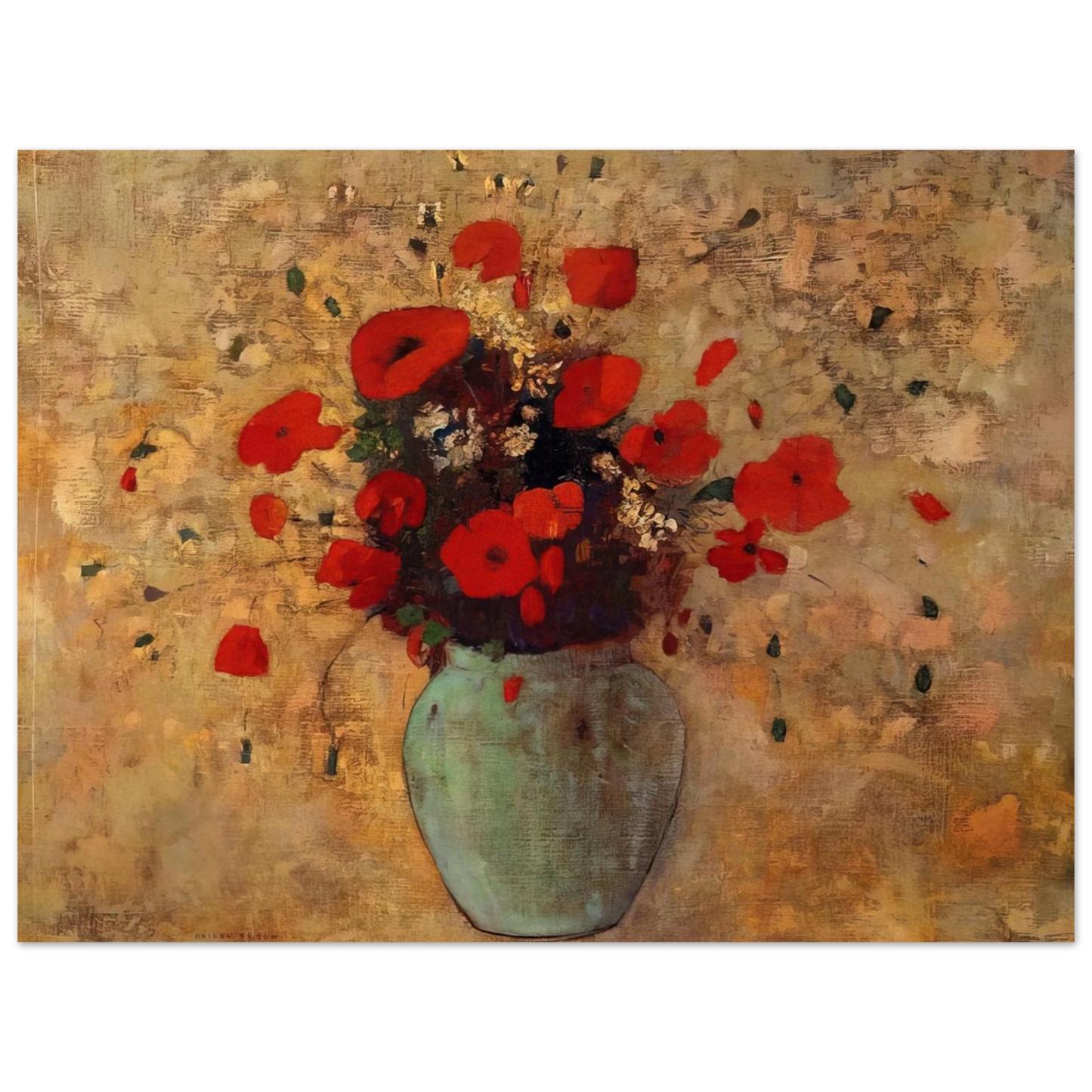 Odilon Redon - VASE OF POPPIES Fine Art Poster - Default Title