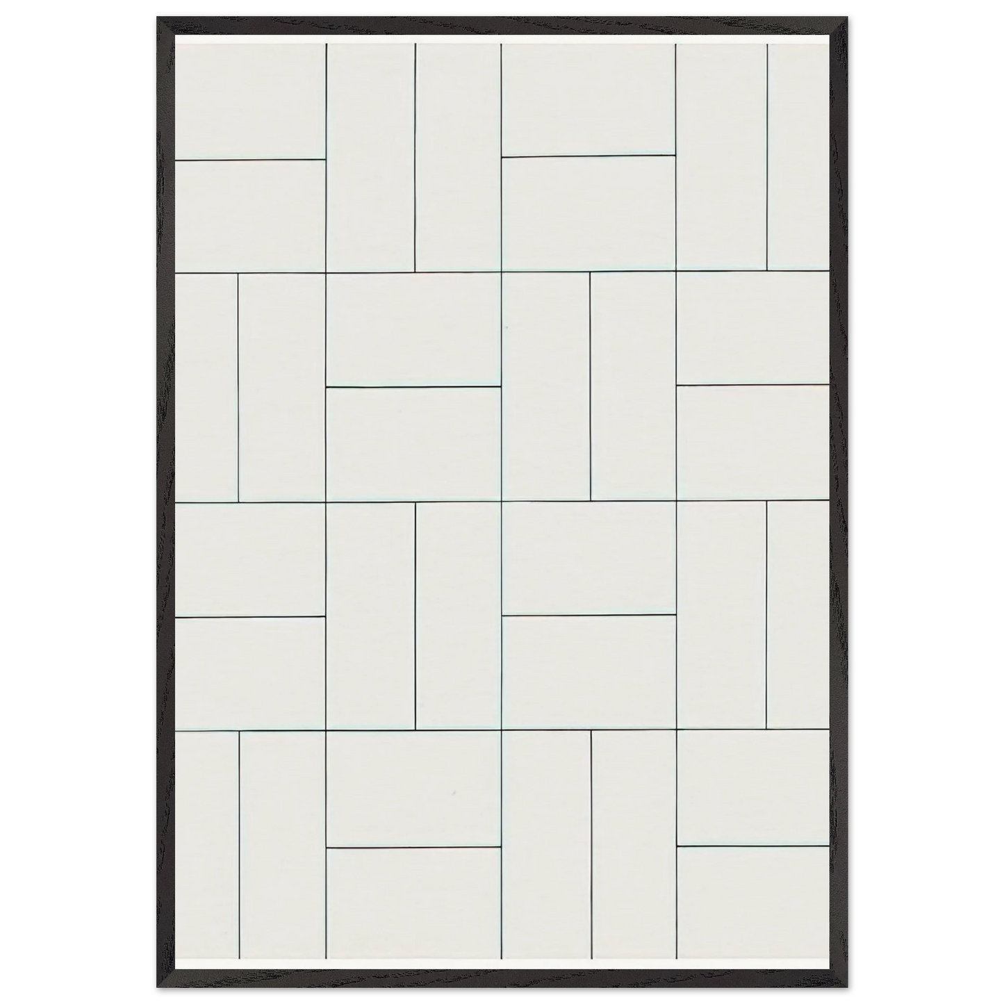 32 Rectangles - 1953 - Francois Morellet 70x100 cm / 28x40 inches Framed Art Print – Black Wooden Frame