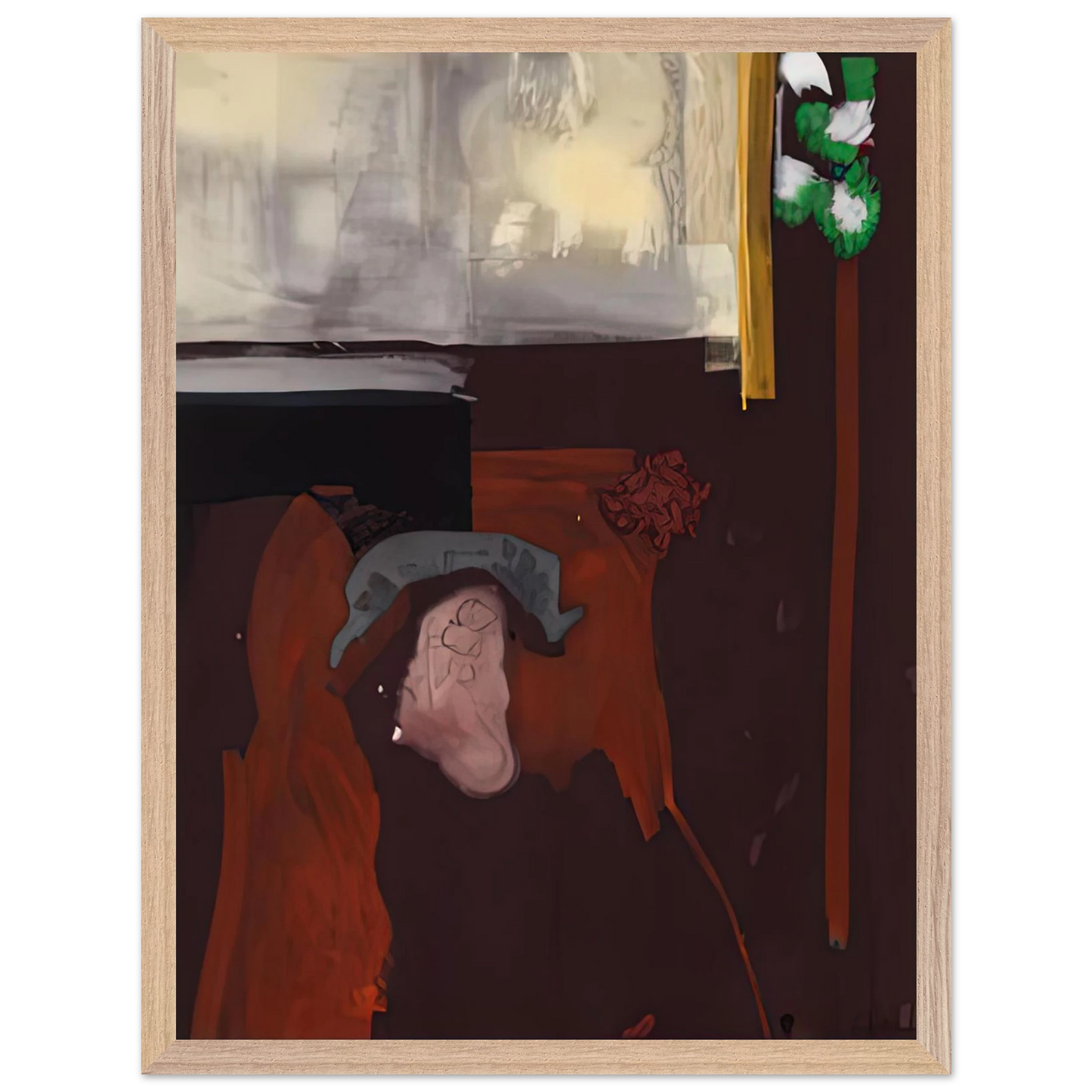 Helen Frankenthaler - The Widow of Fantin Latour, 1988- Wall Art - 21x29.7 cm / 8x12" - Premium Wooden Framed Poster With Fine Art Paper - White frame