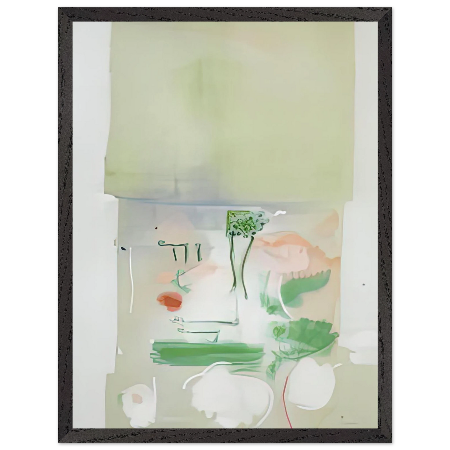 Helen Frankenthaler - Faerie Tale, 1988- Wall Art - 60x80 cm / 24x32 inches - Premium Wooden Framed Poster With Fine Art Paper - Black frame