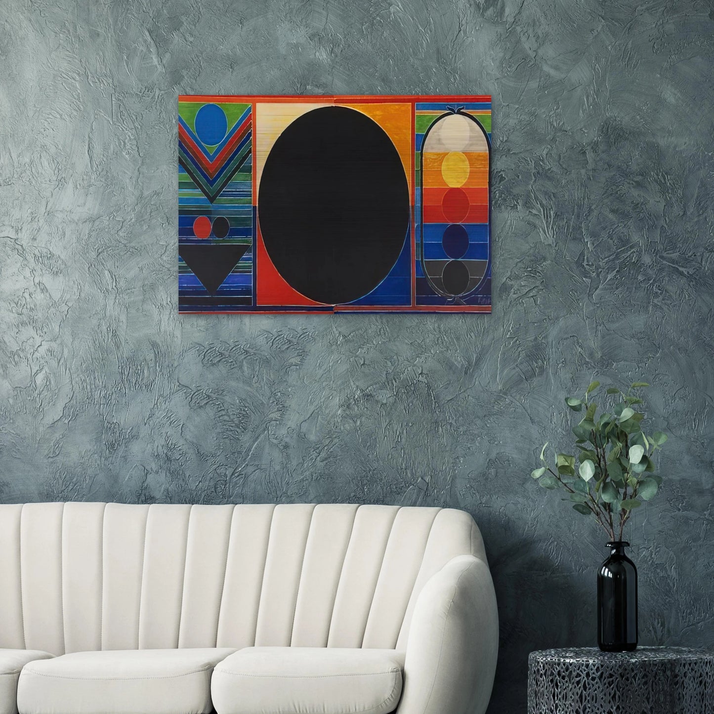 Composition Geometrique - 2007 - S. H. Raza Brushed Aluminum Print - 70x100 cm / 28x40 inches | S. H. Raza Aluminum Print | S. H. Raza Prints