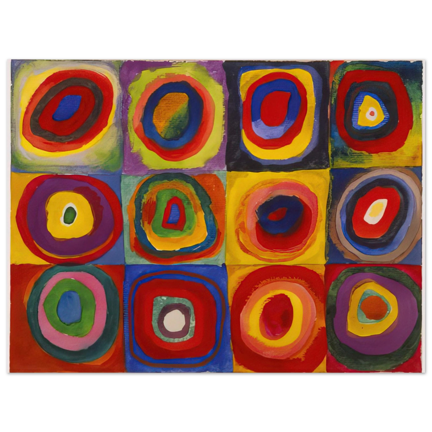 Wassily Kandinsky - COLOR STUDY SQUARES WITH CONCENTRIC CIRCLES 1913 Fine Art Poster - Default Title