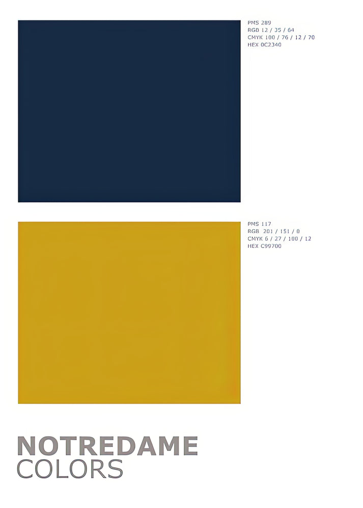 Notre Dame Colors Art Print | Official Sports Palette Minimalist | RedKalion