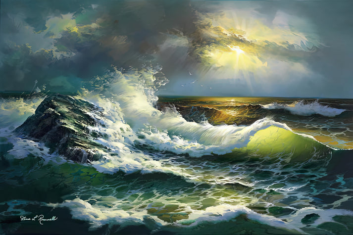 Paintings of Ocean Waves Art Print | RedKalion