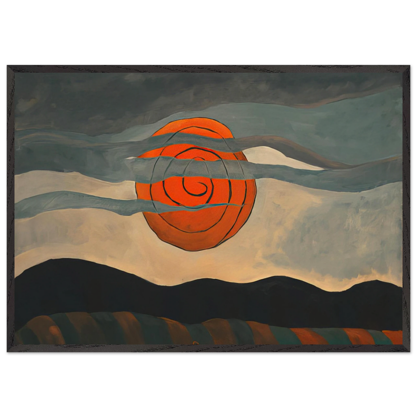 Red Sun - 1935 - Arthur Dove Framed Art Print – Black Wooden Frame - Default Title - -Framed Art Print