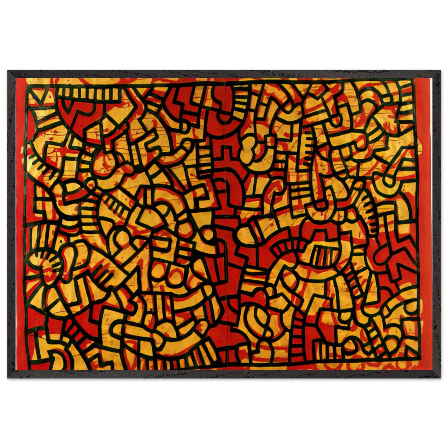 UNTITLED 1979 N2 - Keith Haring Framed Art Print – Black Wooden Frame - Default Title - -Framed Art Print