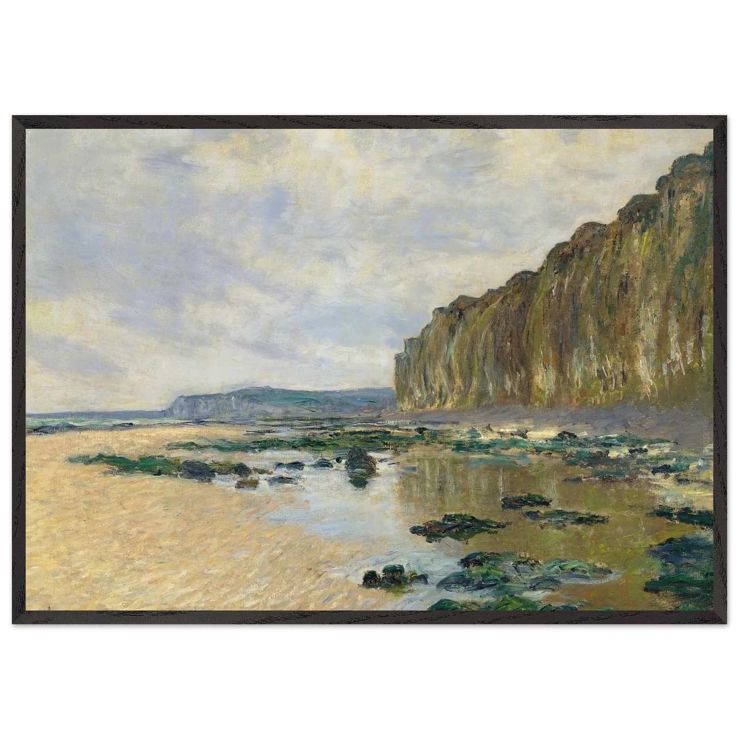 Low Tide at Varengeville - claude monet Framed Art Print – Black Wooden Frame - Default Title - -Framed Art Print