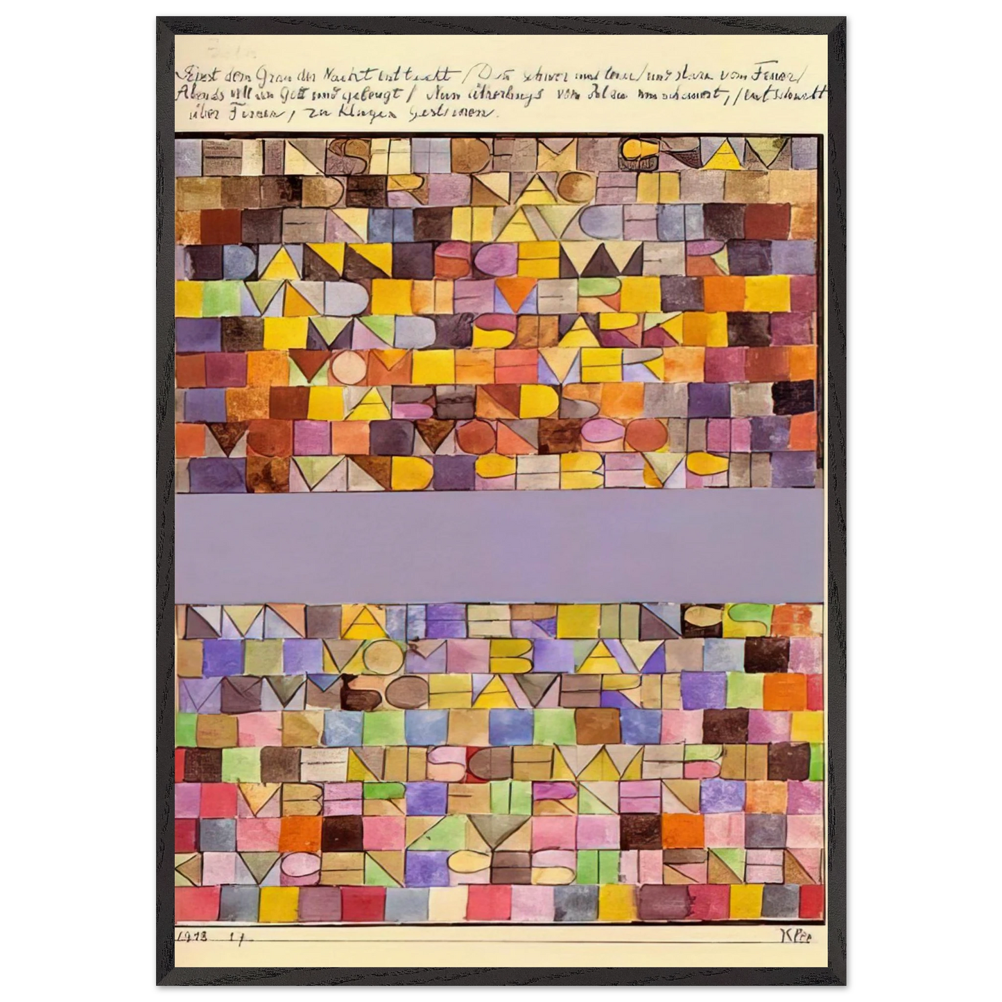 ONCE EMERGED FROM THE GRAY OF NIGHT 1918 - Paul Klee Framed Art Print – Black Wooden Frame - Default Title - -Framed Art Print