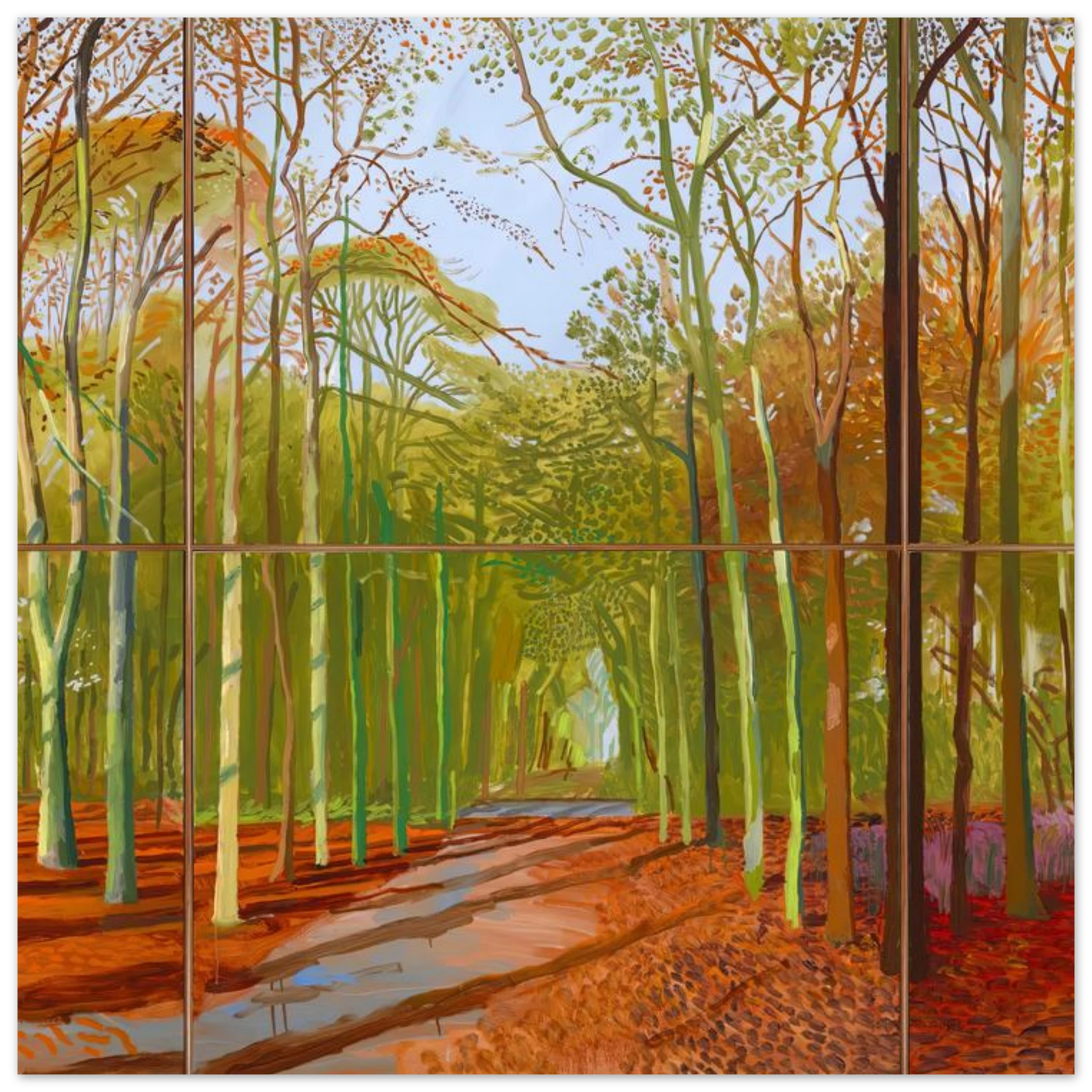 David Hockney - Woldgate Woods, 21, 23 & 29 November 2006 - 70x100 cm / 28x40 inches - Fine Art Poster-canvas - -