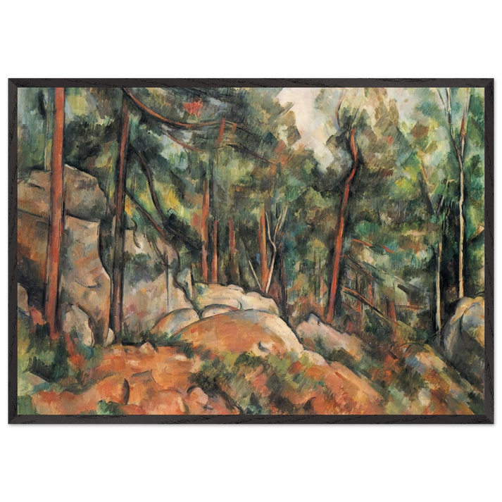 In the Forest - Paul Cezanne 70x100 cm / 28x40 inches Framed Art Print – Black Wooden Frame