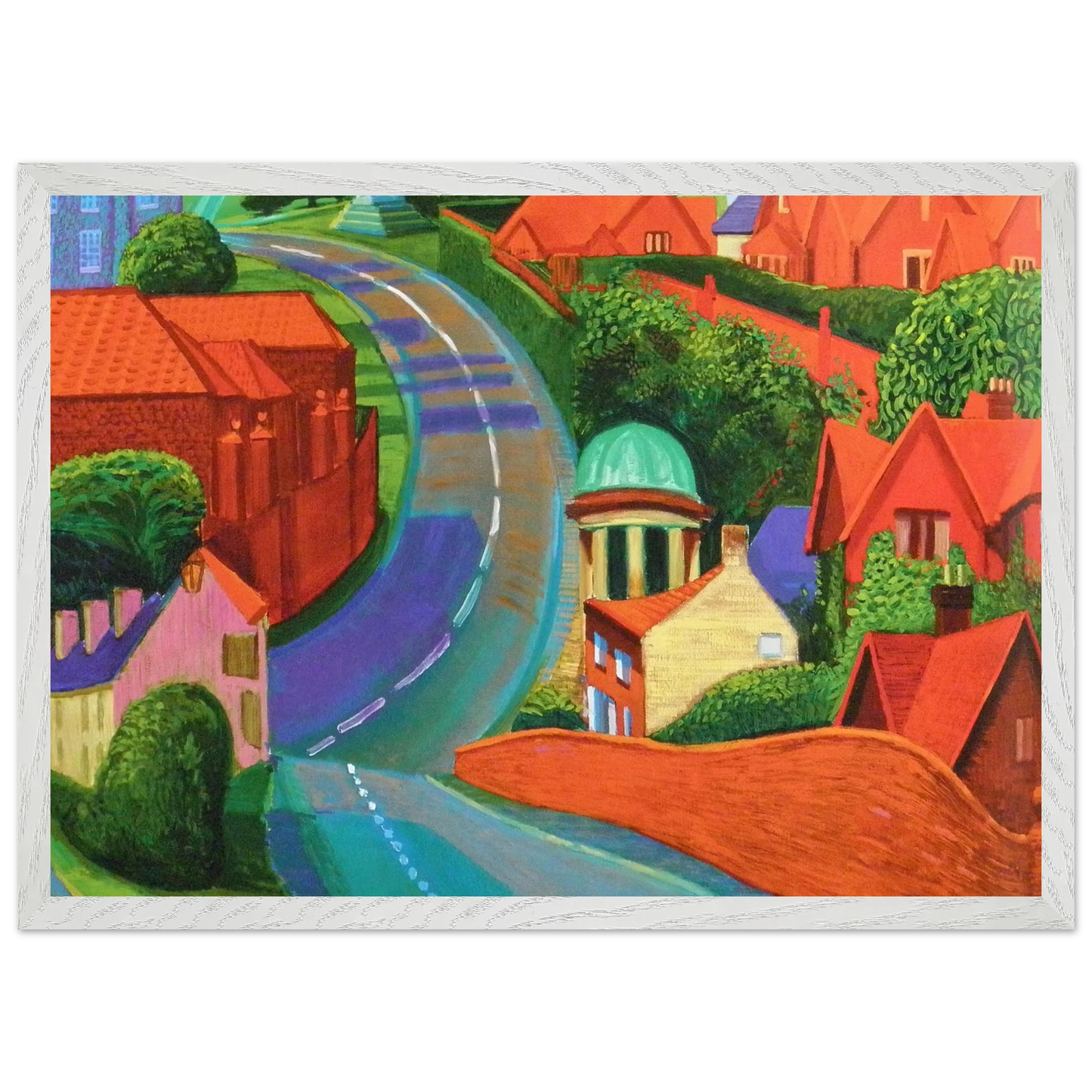 David Hockney - The Road to York Through Sledmere - 40x40 cm / 16x16 inches - Fine Art Poster-canvas - -