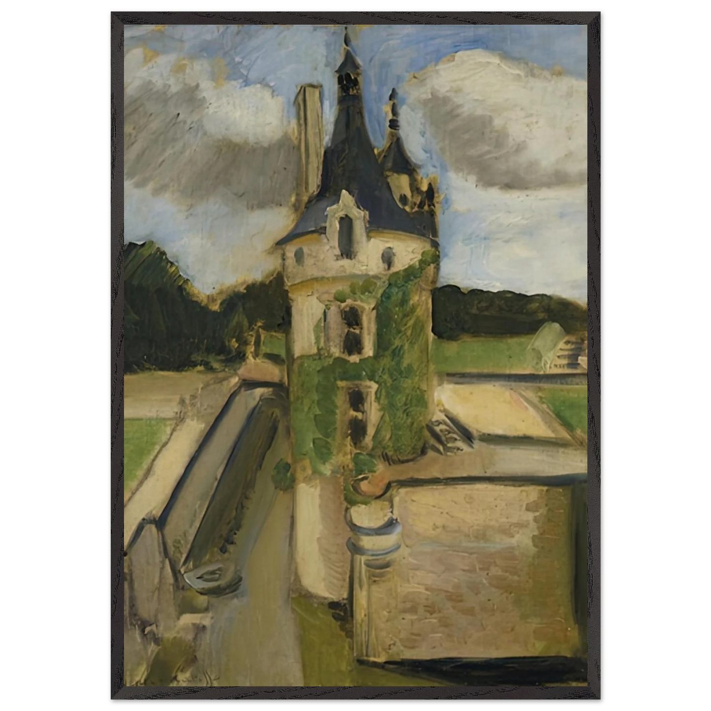 LLA TOUR DE CHENONCEAUX 1917 - Henri Matisse 70x100 cm / 28x40 inches Framed Art Print – Black Wooden Frame
