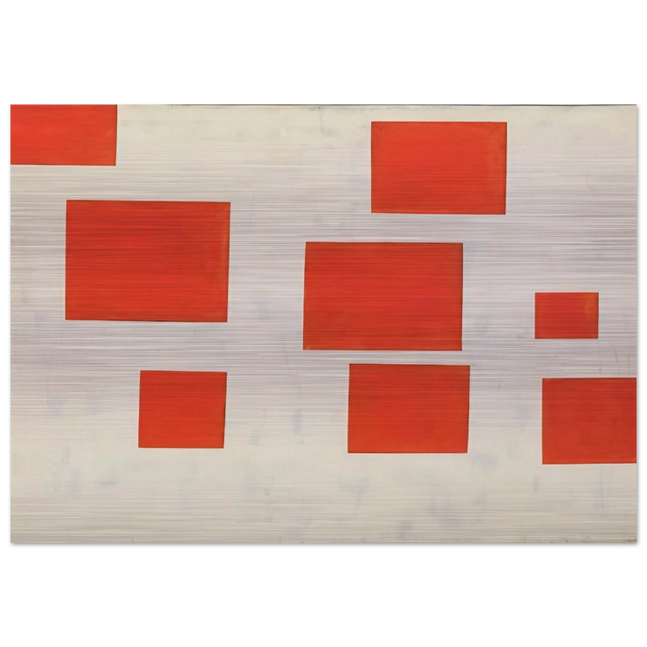 KOMPOSITION MIT 8 ROTEN RECHTECKEN COMPOSITION WITH 8 RED RECTANGLES 1964 - BLINKY PALERMO Brushed Aluminum Print - 70x100 cm / 28x40 inches | BLINKY PALERMO Aluminum Print | BLINKY PALERMO Prints