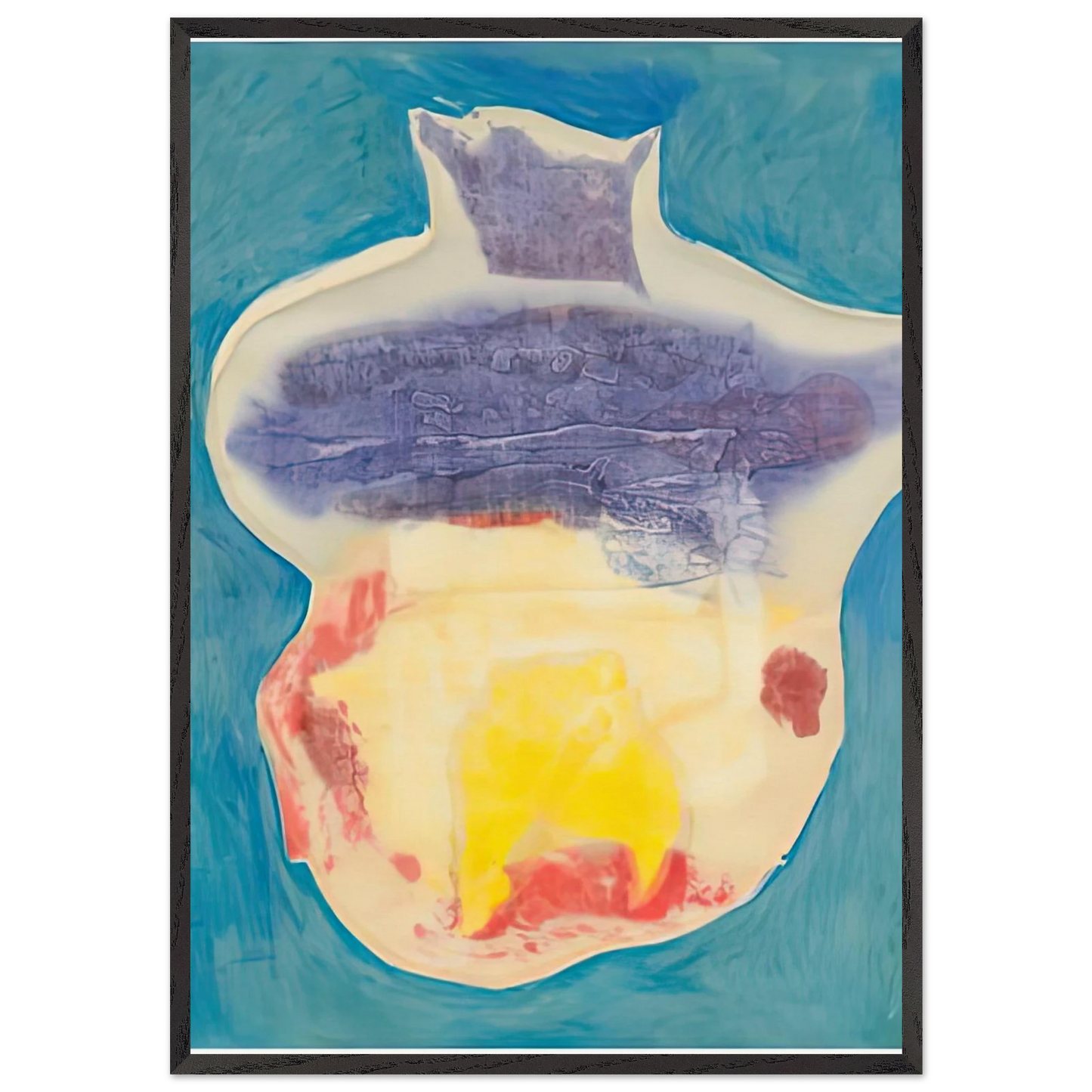 Narcissus 1963- - Helen Frankenthaler 70x100 cm / 28x40 inches Framed Art Print – Black Wooden Frame