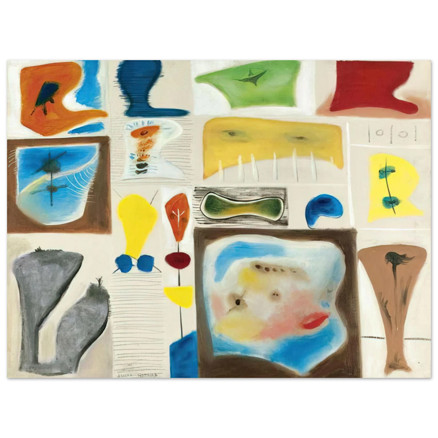 Adolph Gottlieb - A palette of imagery - 1944 Fine Art Poster - Default Title