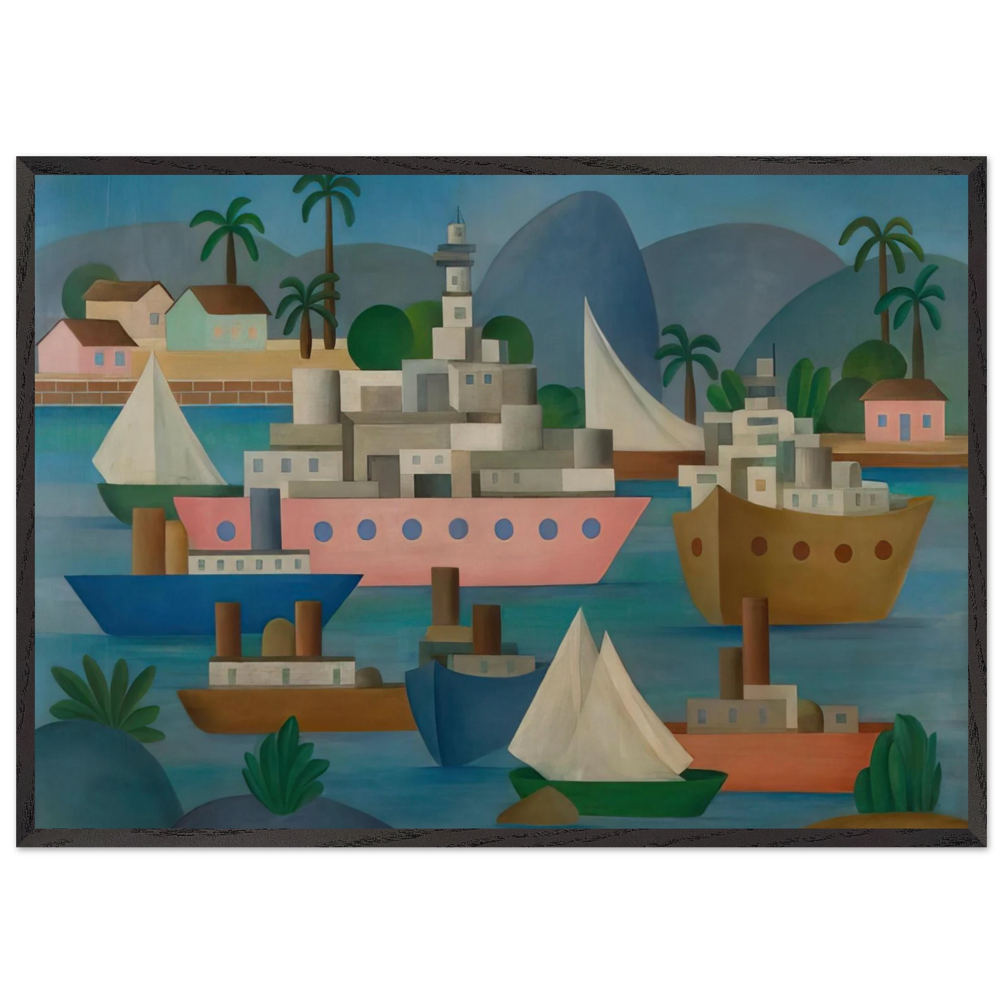 Porto I - Tarsila do Amaral Framed Art Print – Black Wooden Frame - Default Title - -Framed Art Print