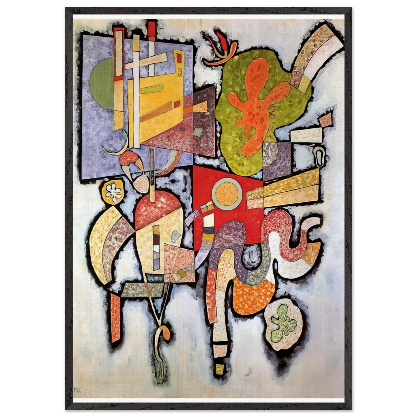COMPLEX SIMPLE 1939 - Wassily Kandinsky 70x100 cm / 28x40 inches Framed Art Print – Black Wooden Frame