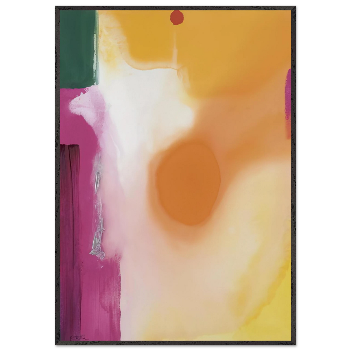 Helen Frankenthaler - Bullseye - 1989 Wall art - 60x80 cm / 24x32 inches - Premium Wooden Framed Poster With Fine Art Paper - Wood frame