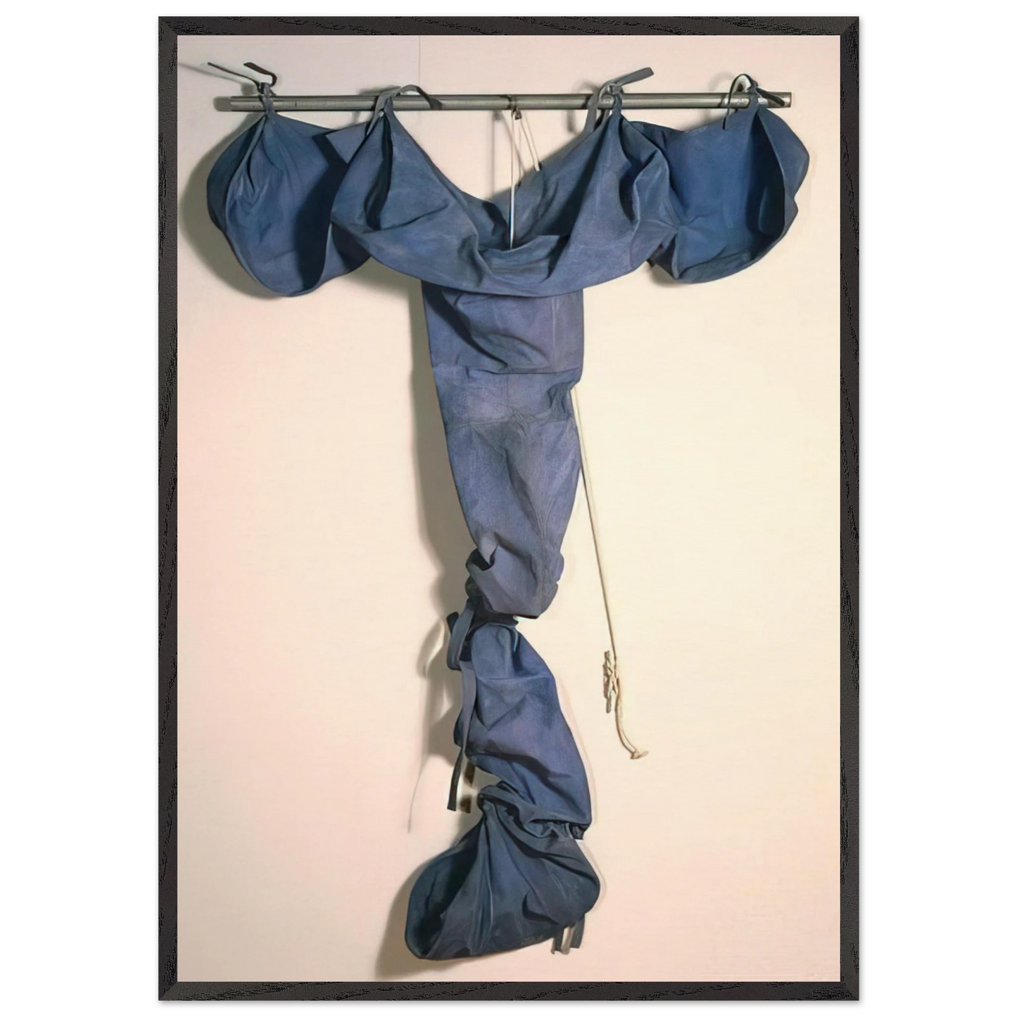 SOFT DRAINPIPE BLUE COOL VERSION 1967 - Claes Oldenburg 70x100 cm / 28x40 inches Framed Art Print – Black Wooden Frame