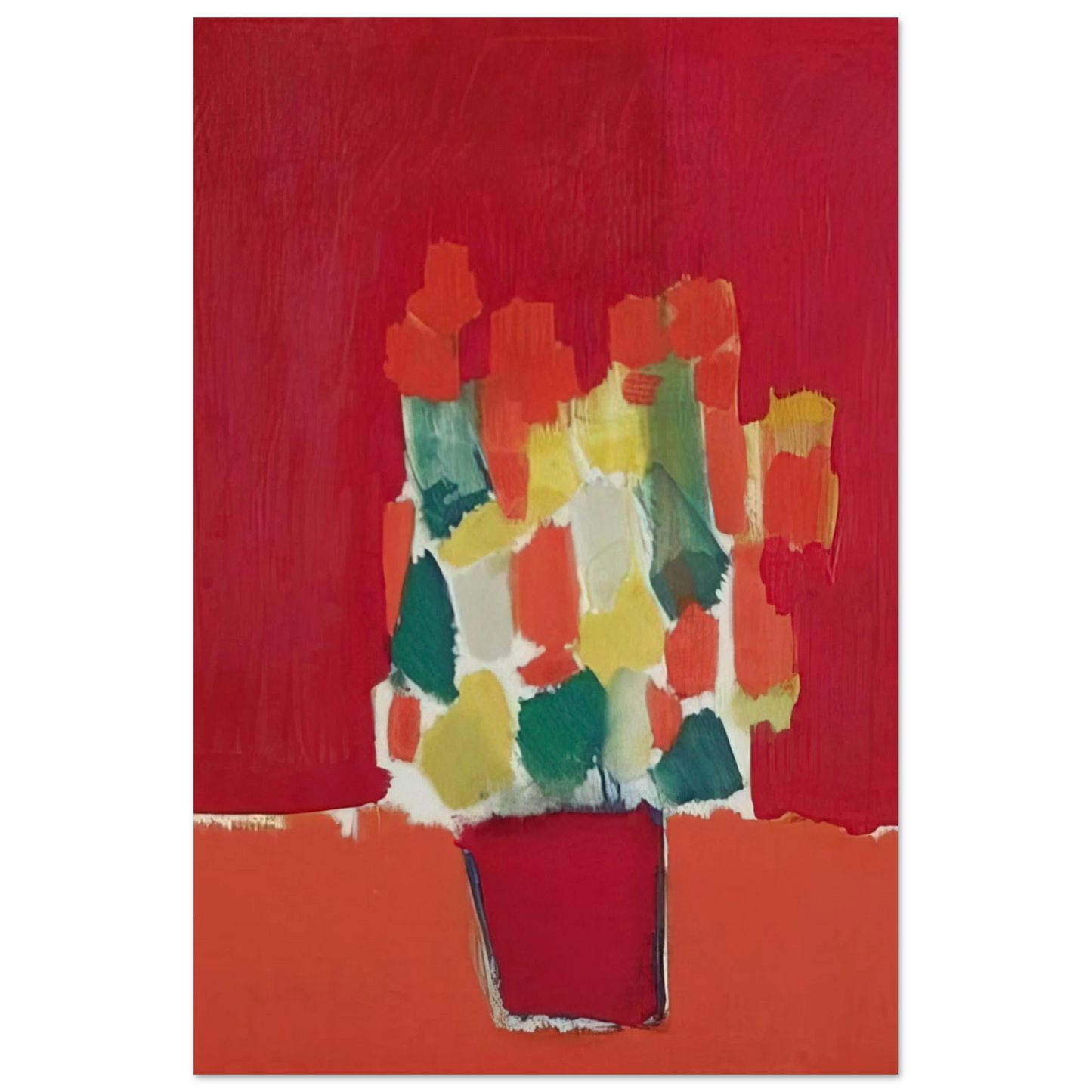 Nicolas de Stael - Fleurs rouges - 1952 Fine Art Poster - 40x60 cm / 16x24 inches